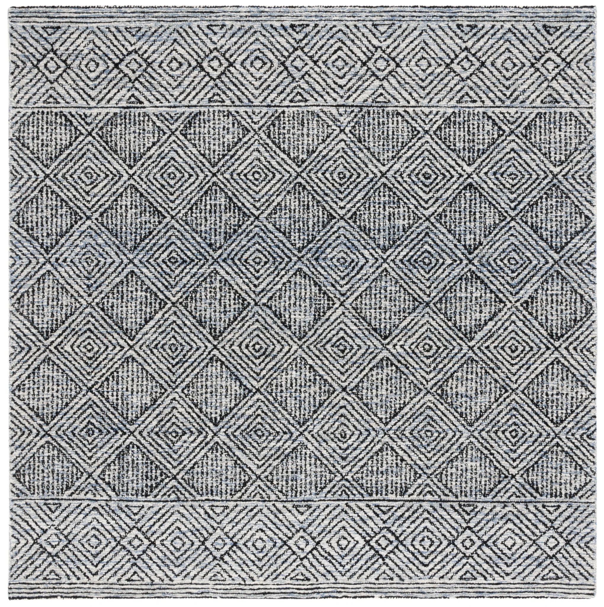 Hand Shapes Power Ebony Diamond Grid Hand-Tufted Wool Rug | EBN204 | Safavieh