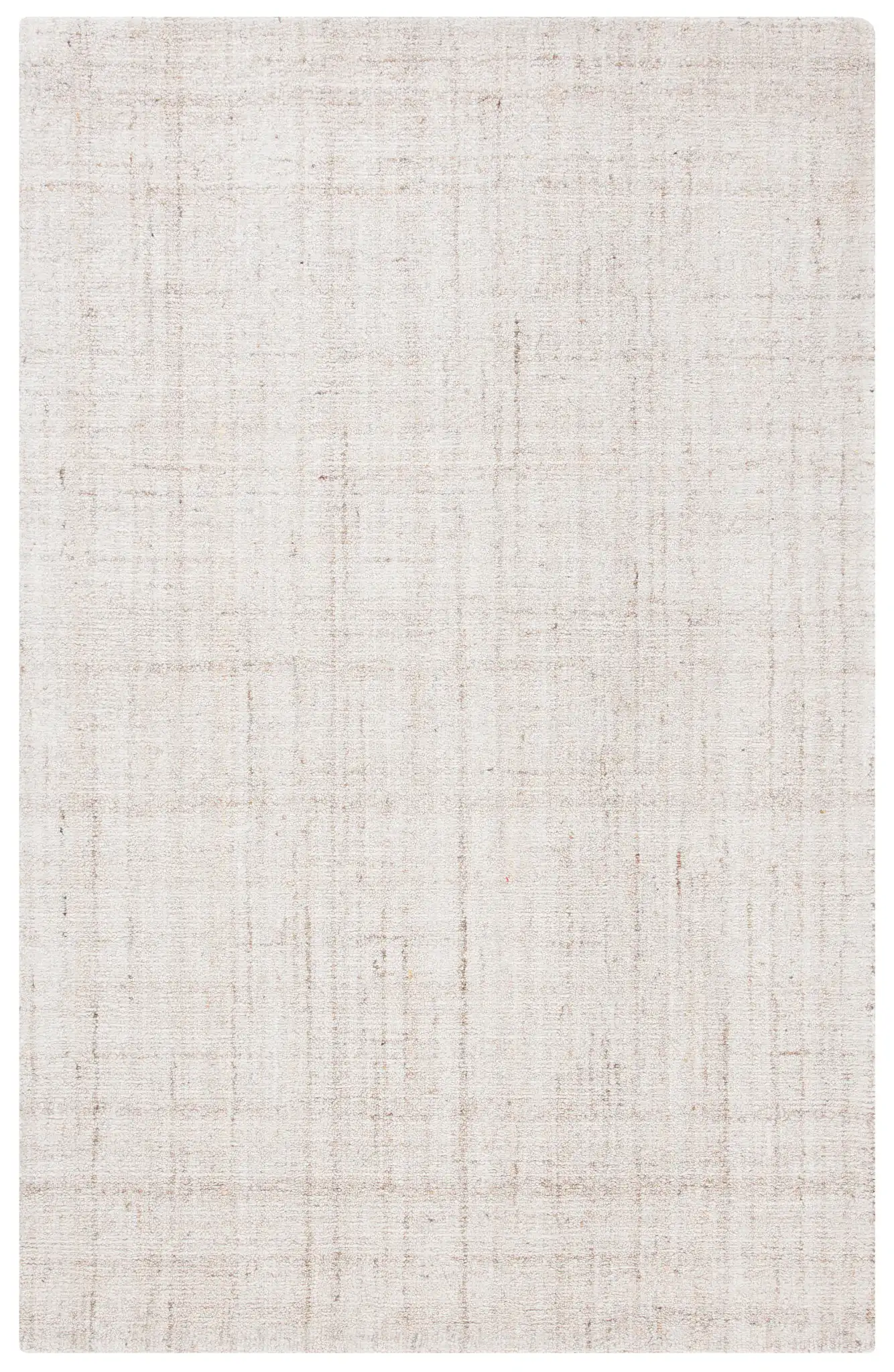 Abstract Linear Grid Hand-Tufted Rug in Ivory / Beige