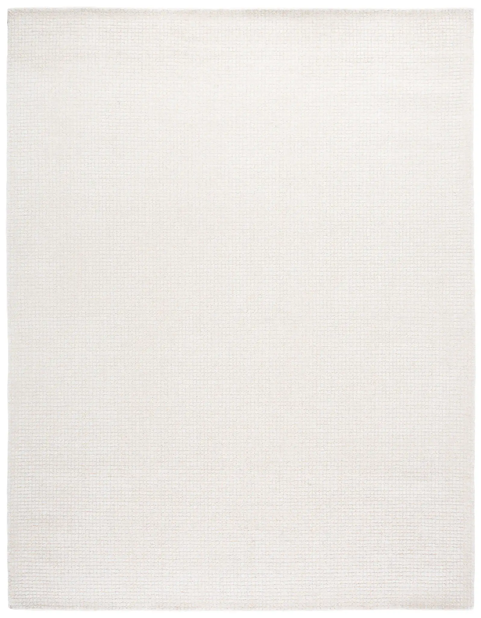 Abstract Solid Grid Hand-Tufted Rug in Ivory