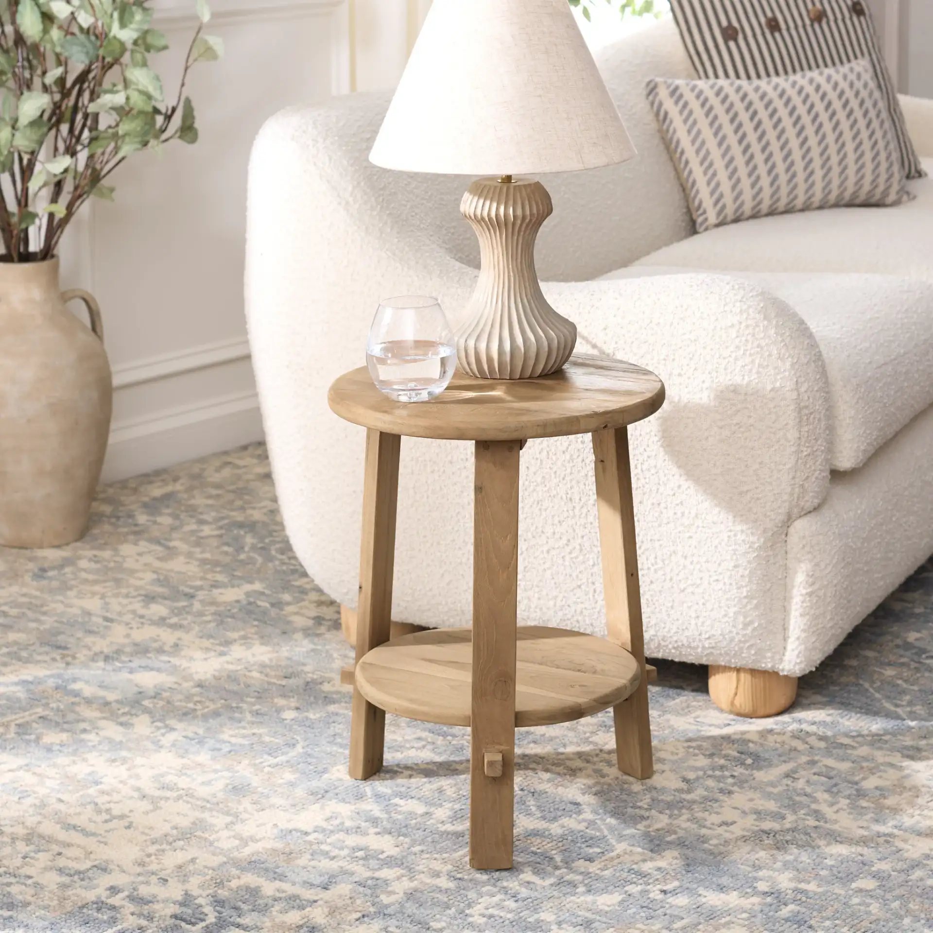 Springs Accent Table in Natural in a styled room