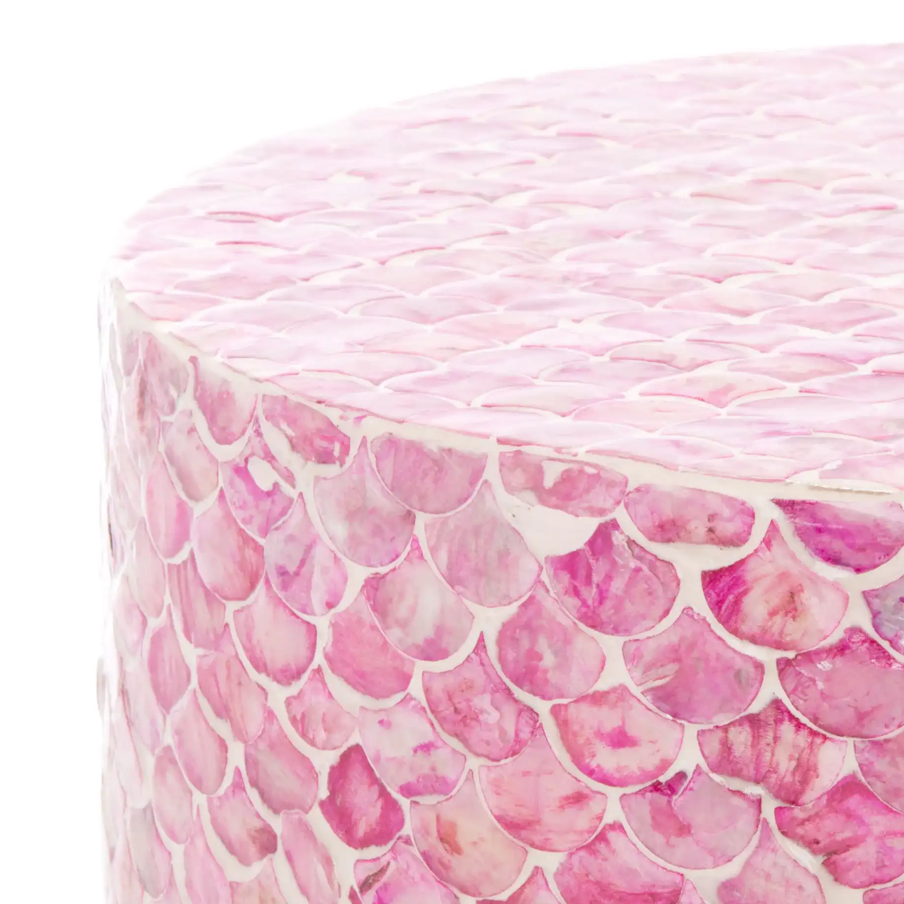 Emberlyn Round Accent Table in Pink in a styled room