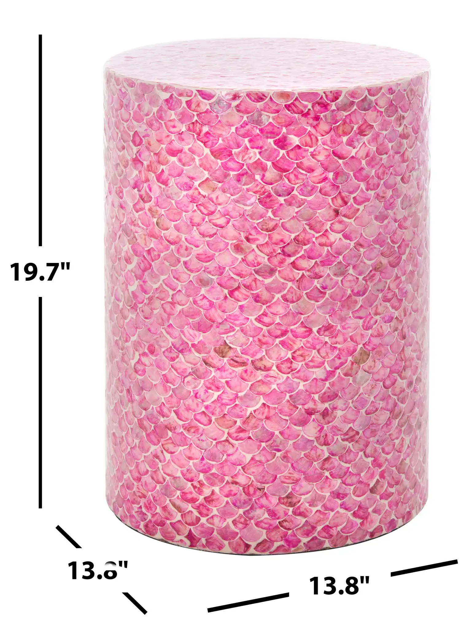 Emberlyn Round Accent Table in Pink, detail view