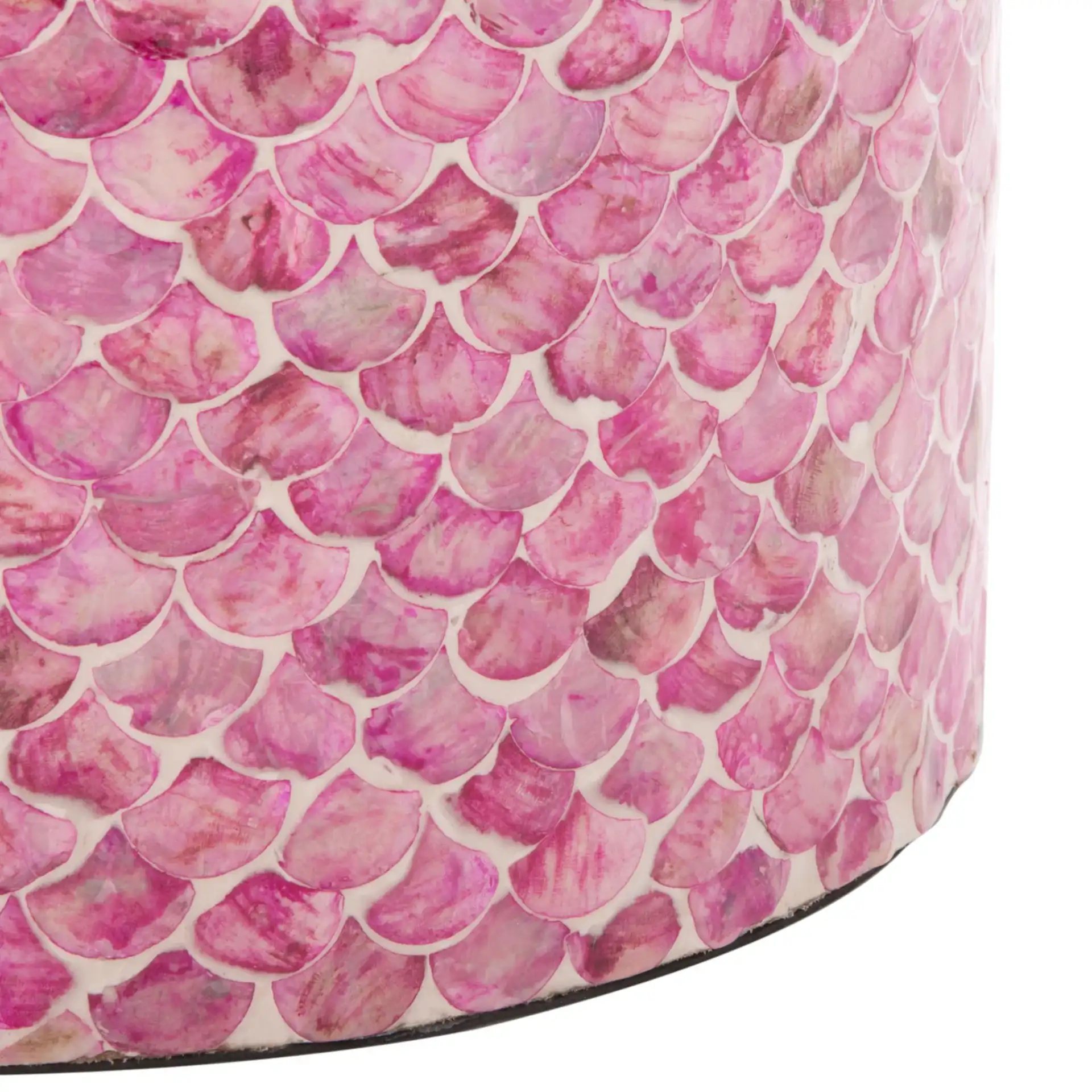 Emberlyn Round Accent Table in Pink, detail view