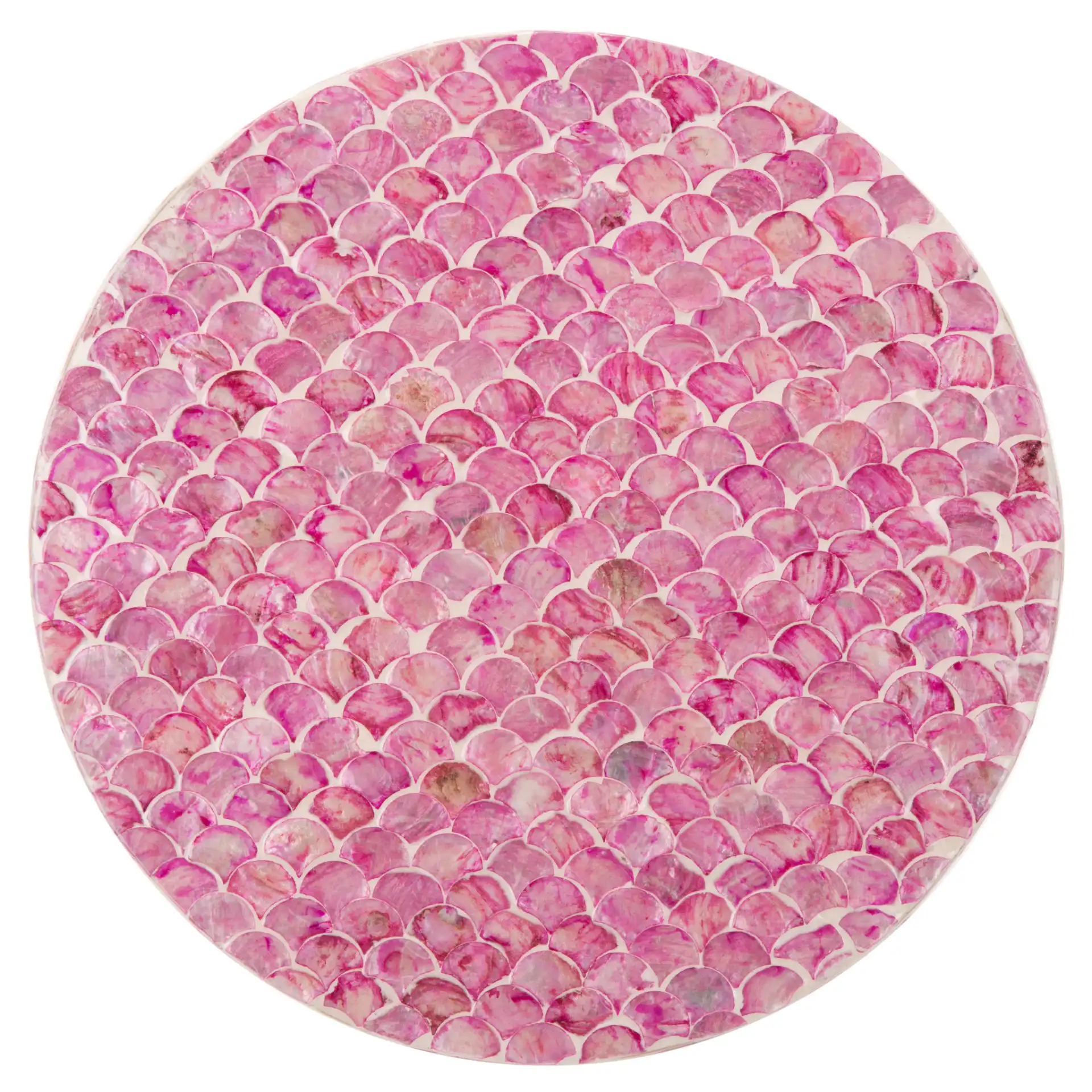 Emberlyn Round Accent Table in Pink, detail view
