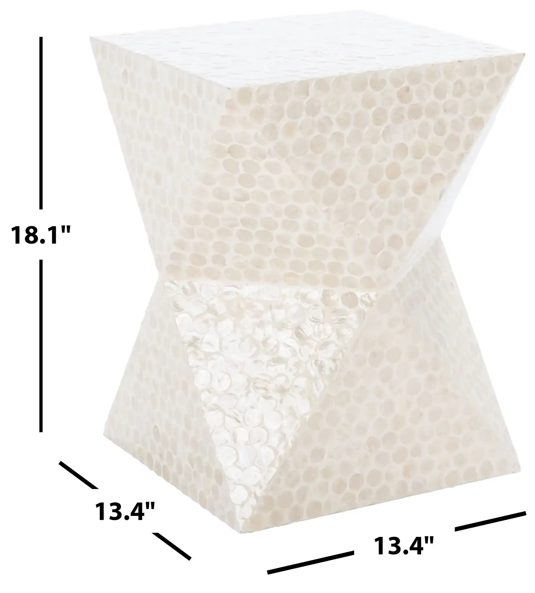 Milan Accent Table in White, detail view