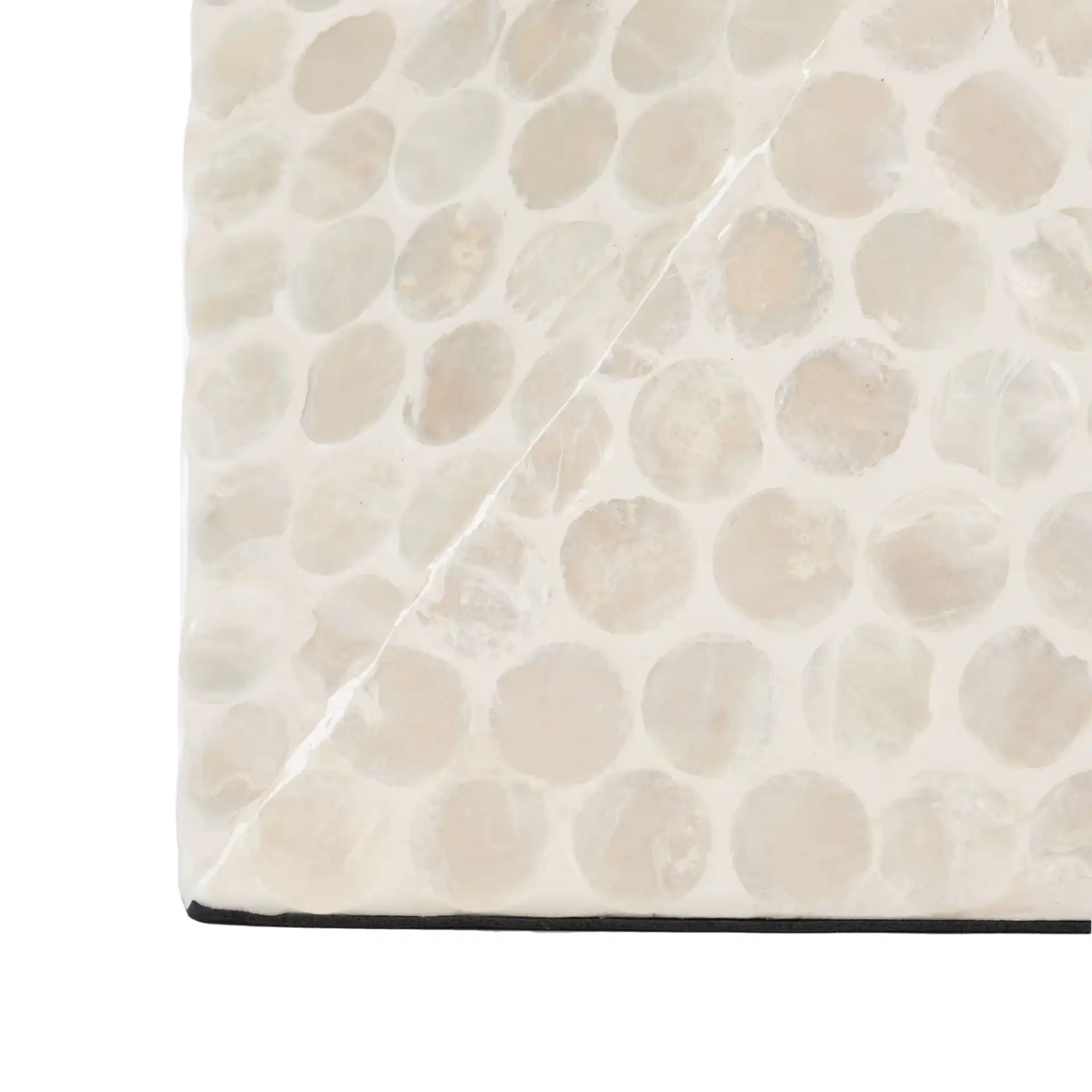 Milan Accent Table in White, detail view