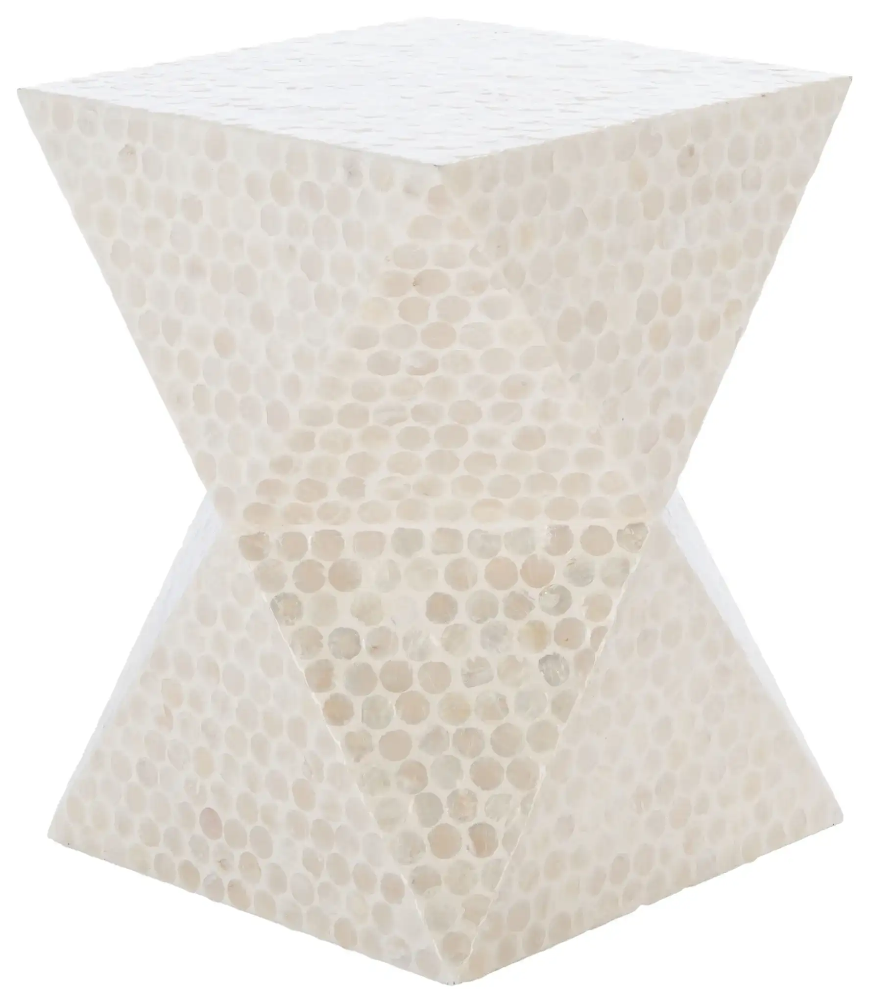 Milan Accent Table in White, detail view