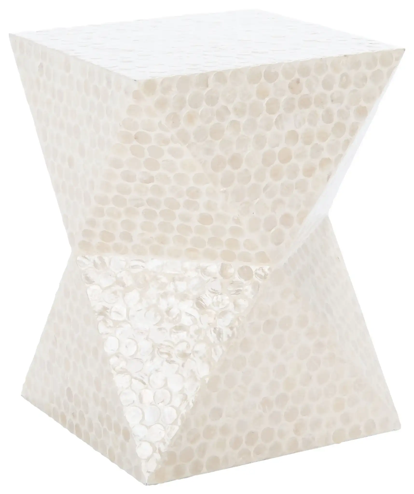 Milan Accent Table in White, detail view