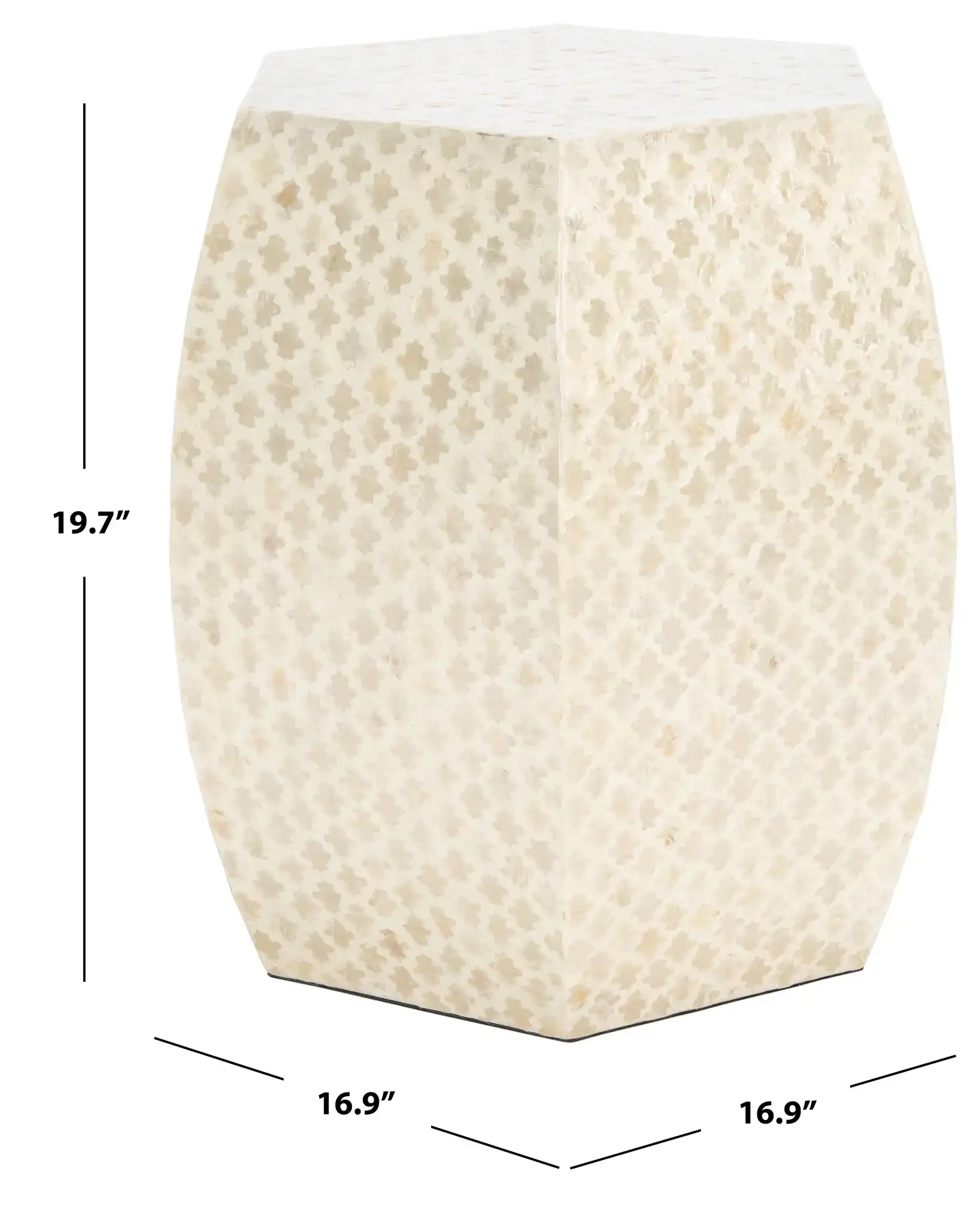 Rylie Accent Table in White, detail view