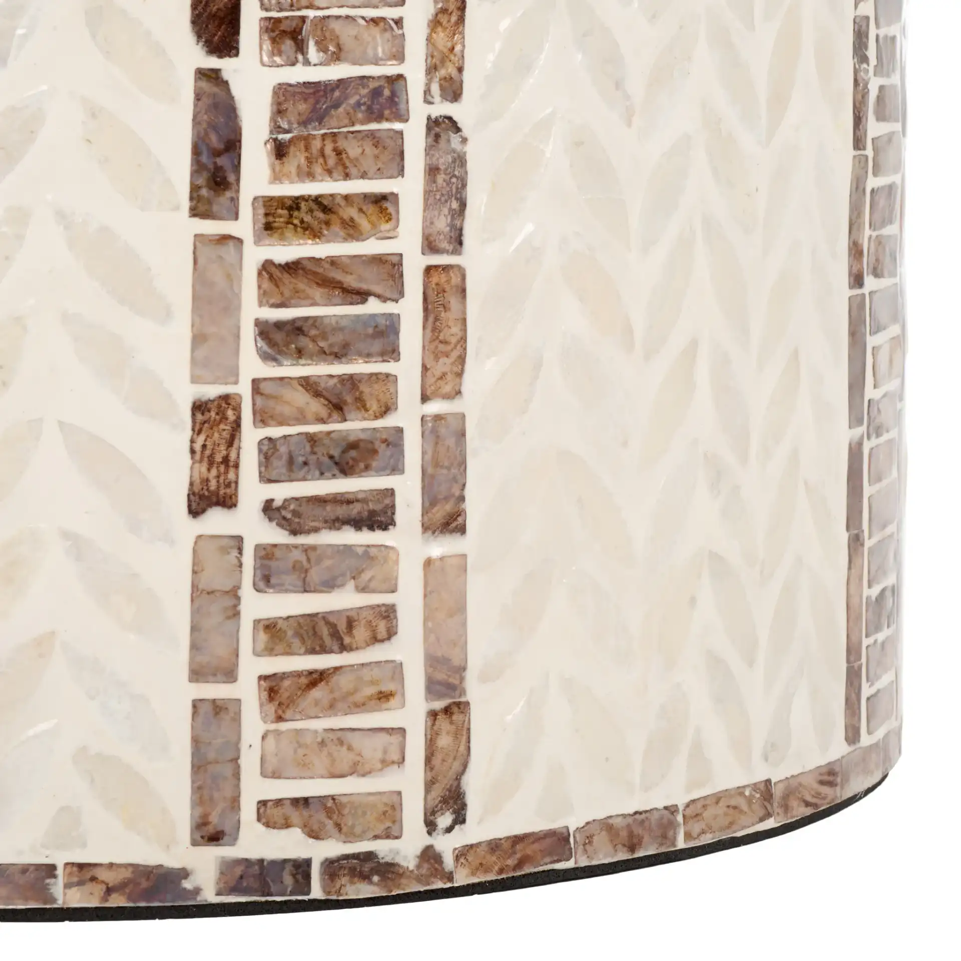 Keary Round Accent Table in White / Gold, detail view