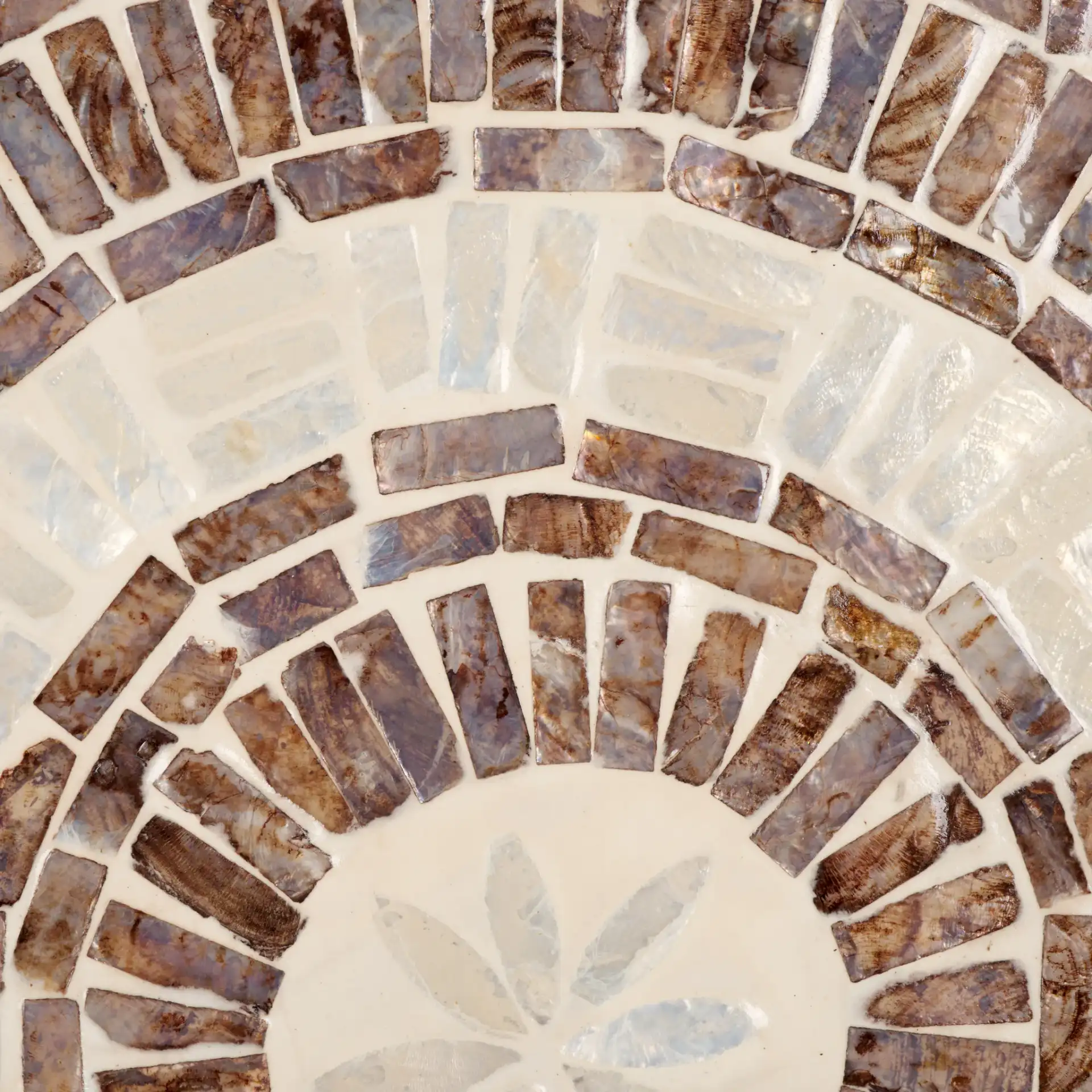 Keary Round Accent Table in White / Gold, detail view