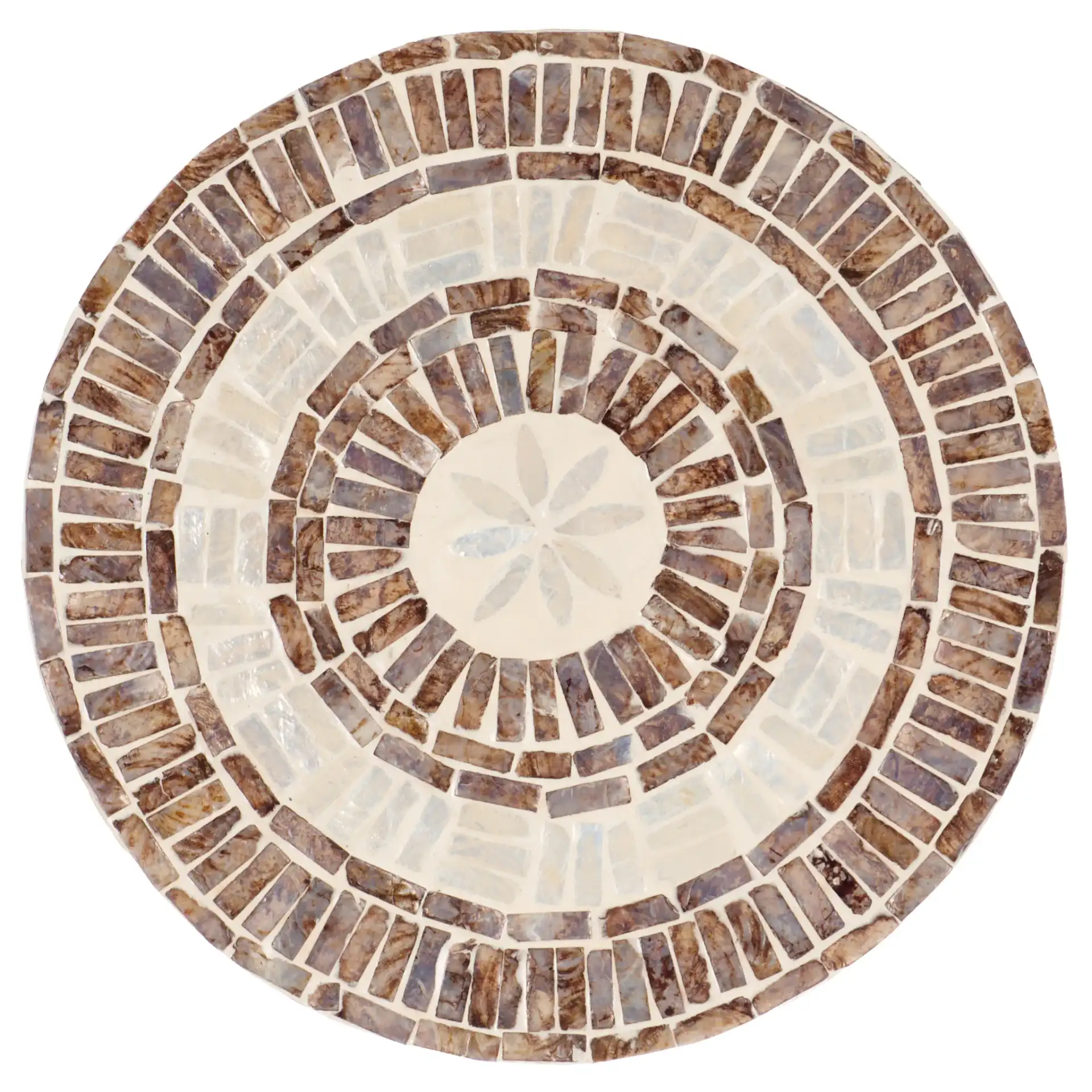 Keary Round Accent Table in White / Gold, detail view
