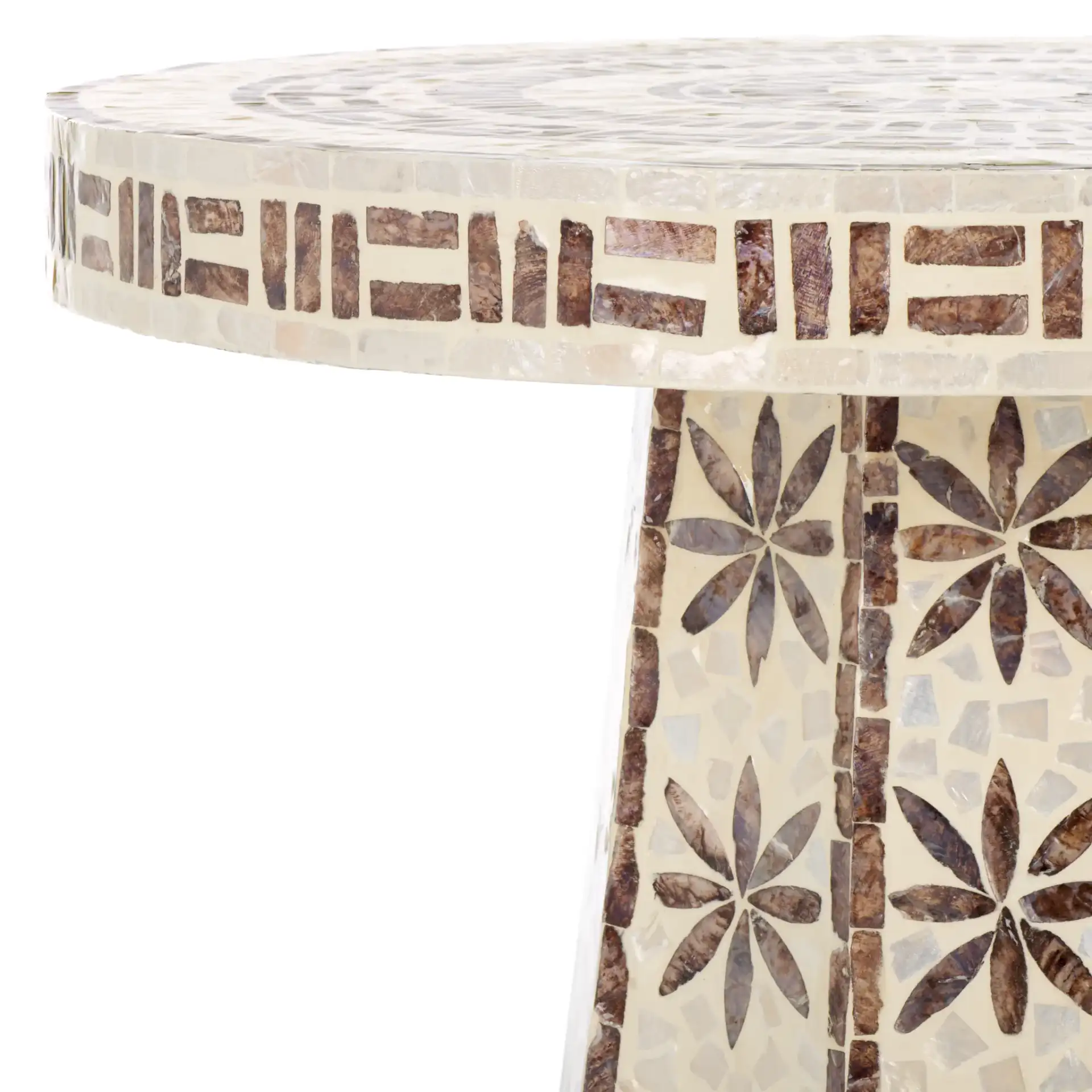 Keerin Accent Table in White / Gold in a styled room