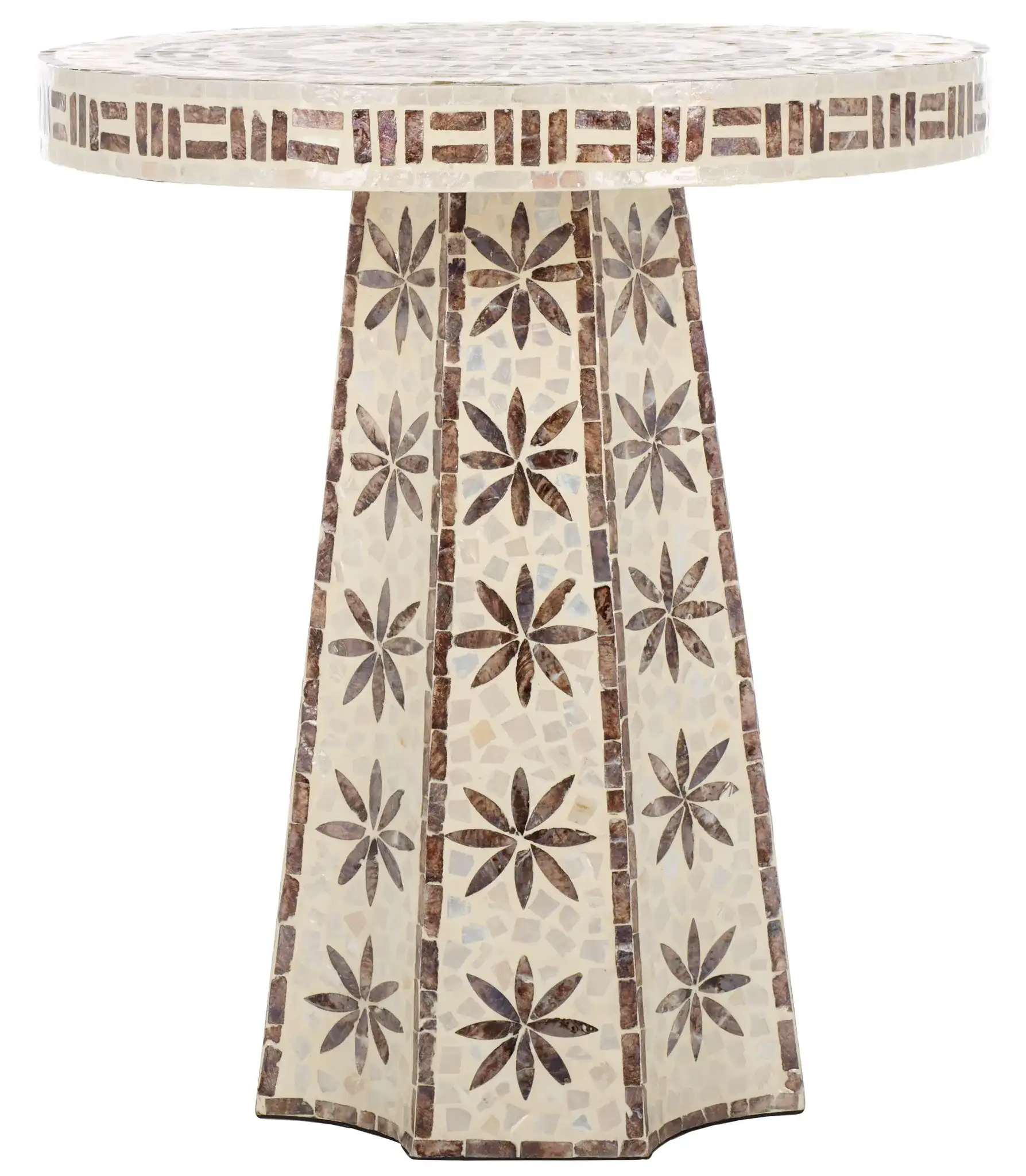 Keerin Accent Table in White / Gold