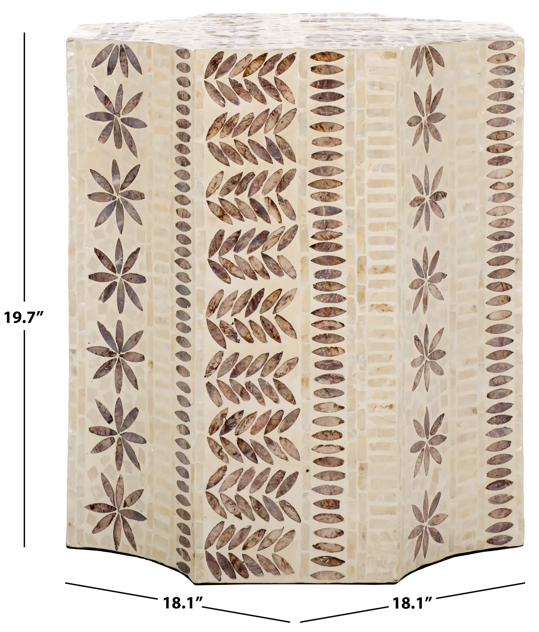 Tuley Accent Table in White / Gold, detail view