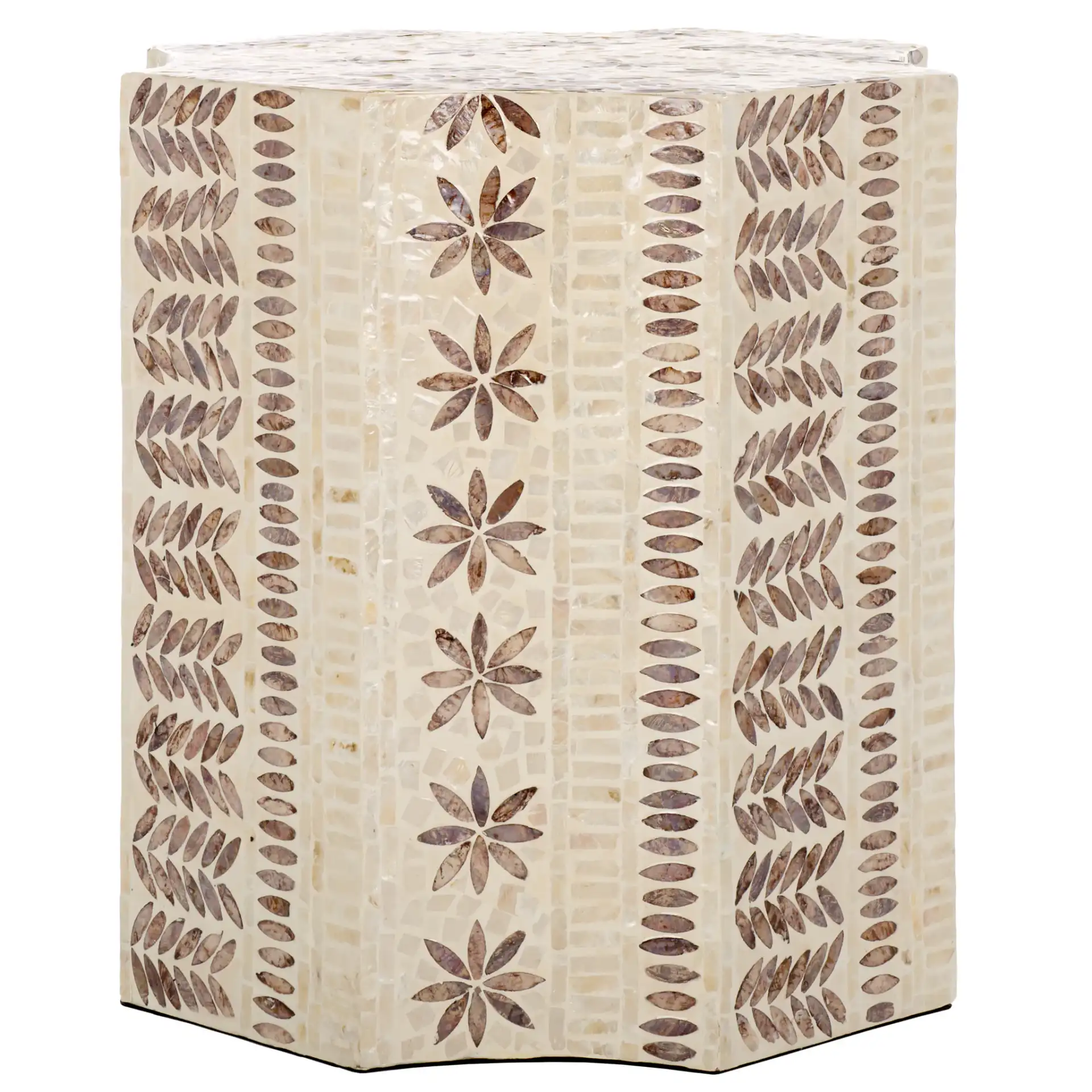 Tuley Accent Table in White / Gold, detail view