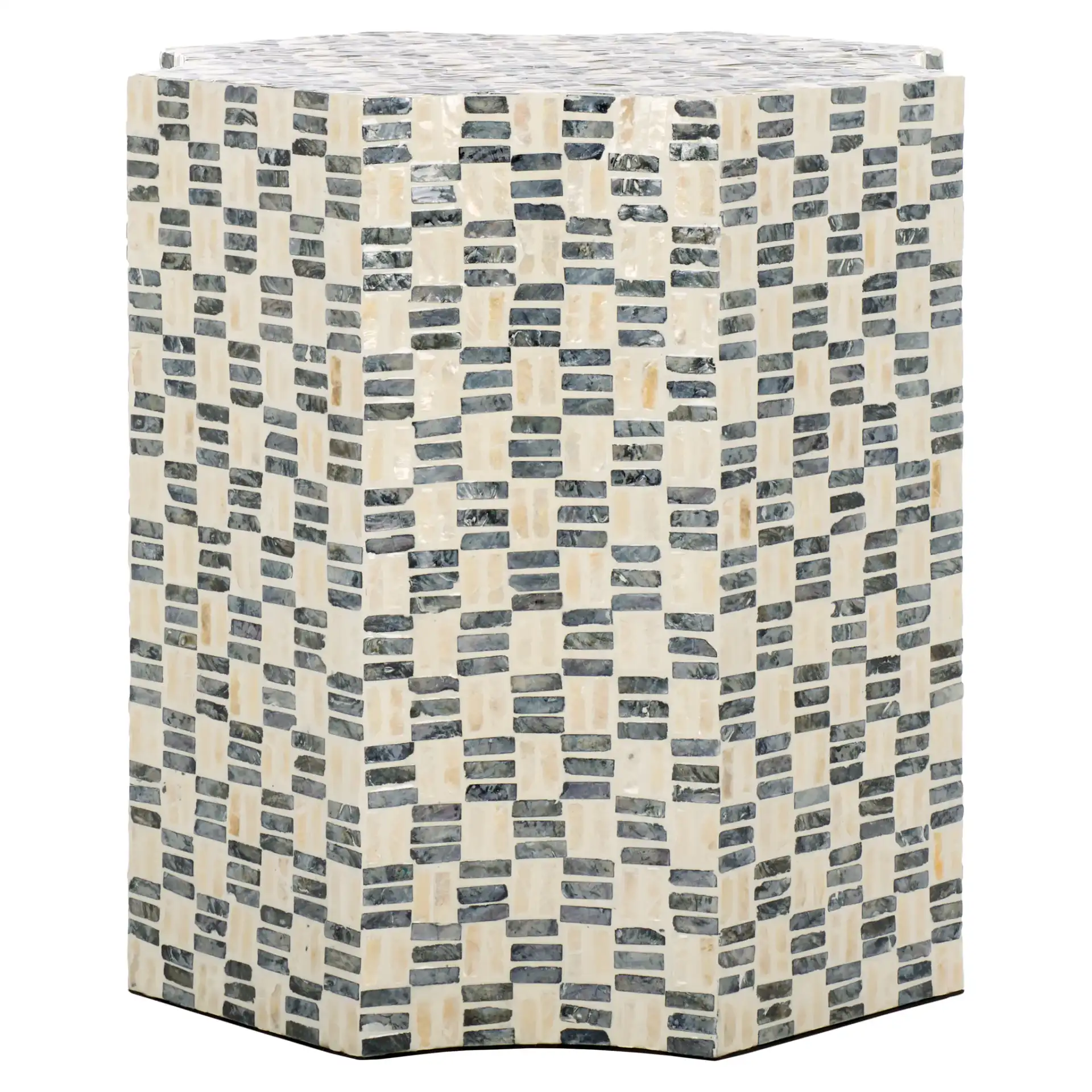 Lindar Accent Table in White / Black, detail view