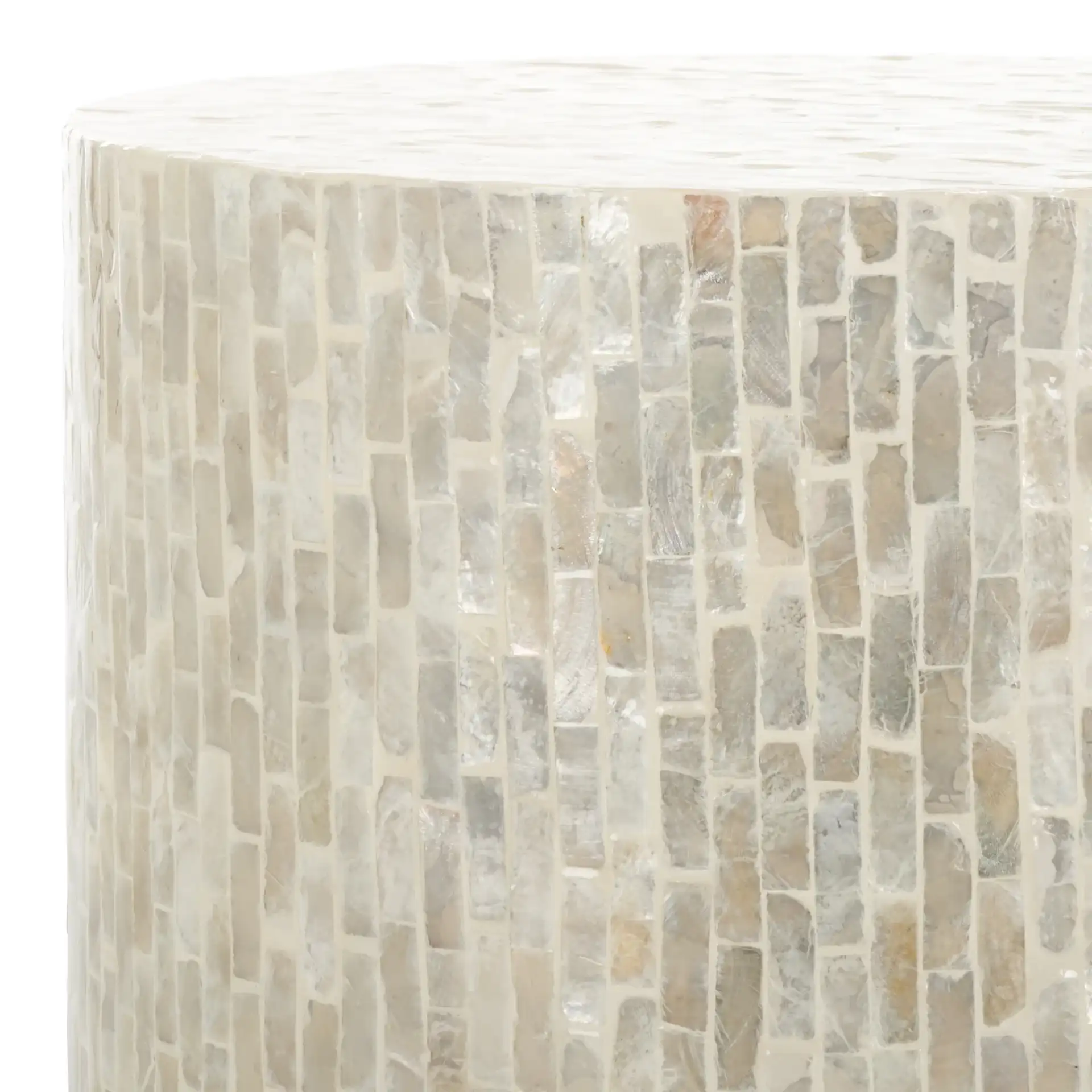 Scarlett Round Accent Table in Natural / Silver in a styled room