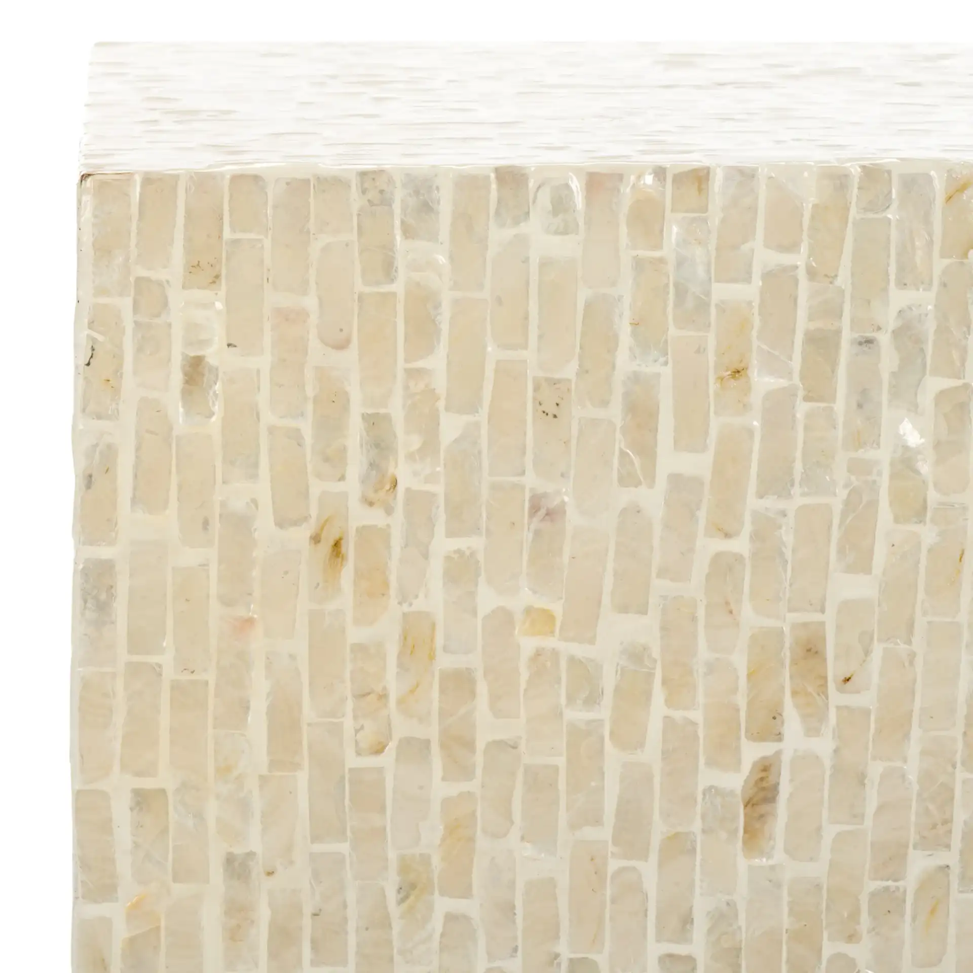 Scarlett Square Accent Table in Natural / Silver in a styled room
