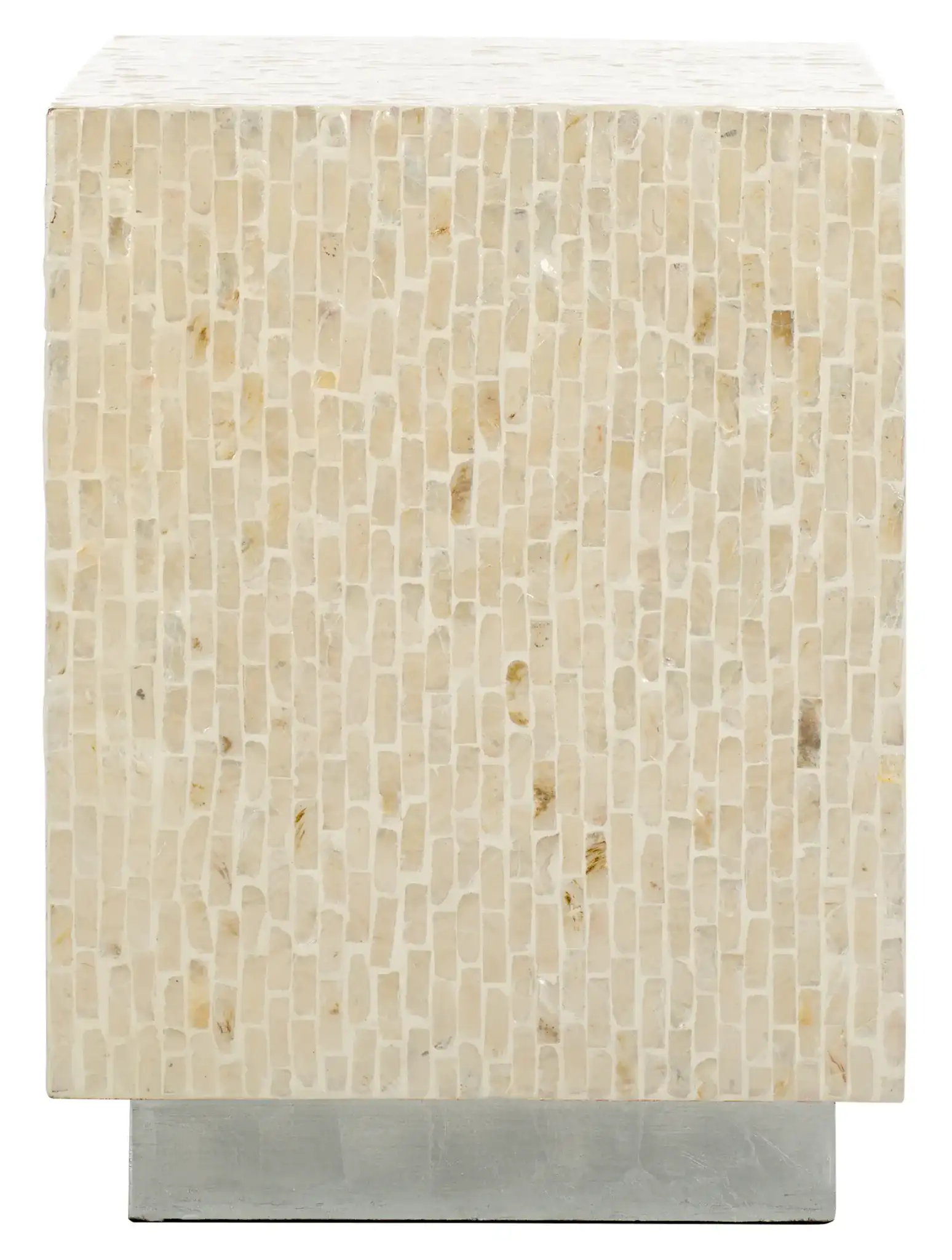 Scarlett Square Accent Table in Natural / Silver