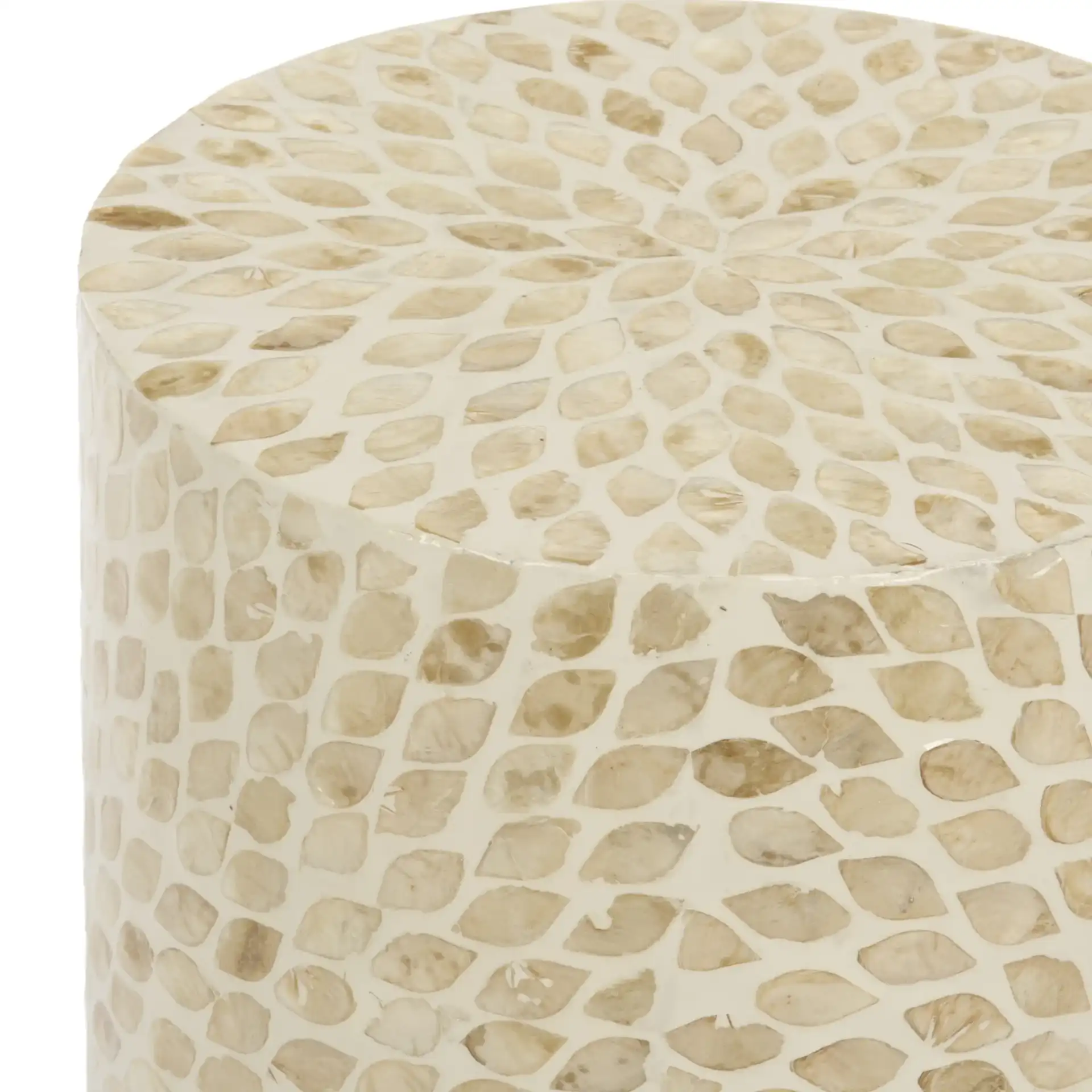 Analia Accent Table in Beige in a styled room