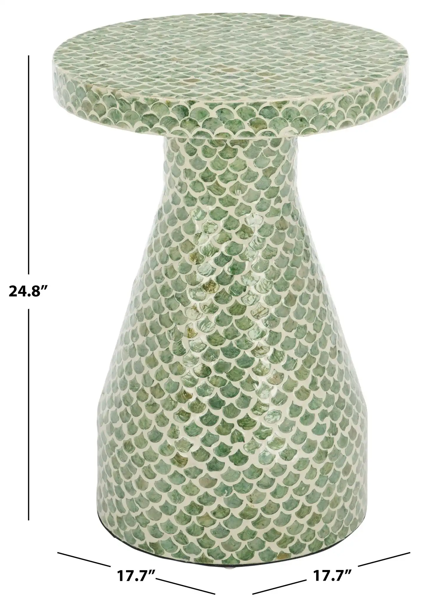 Ondrea Accent Table in Green / White, detail view