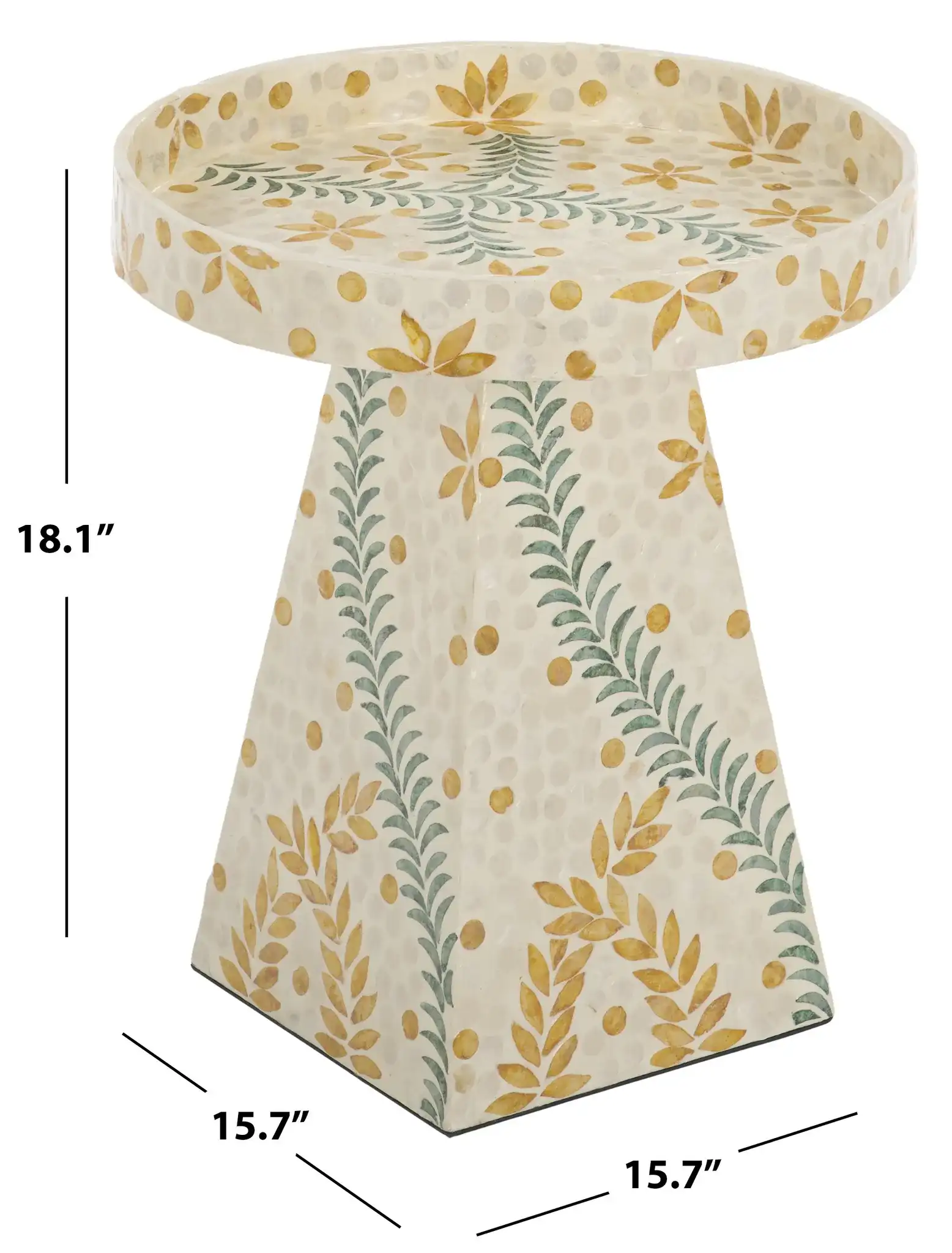 Manuela Accent Table in White / Multi, detail view