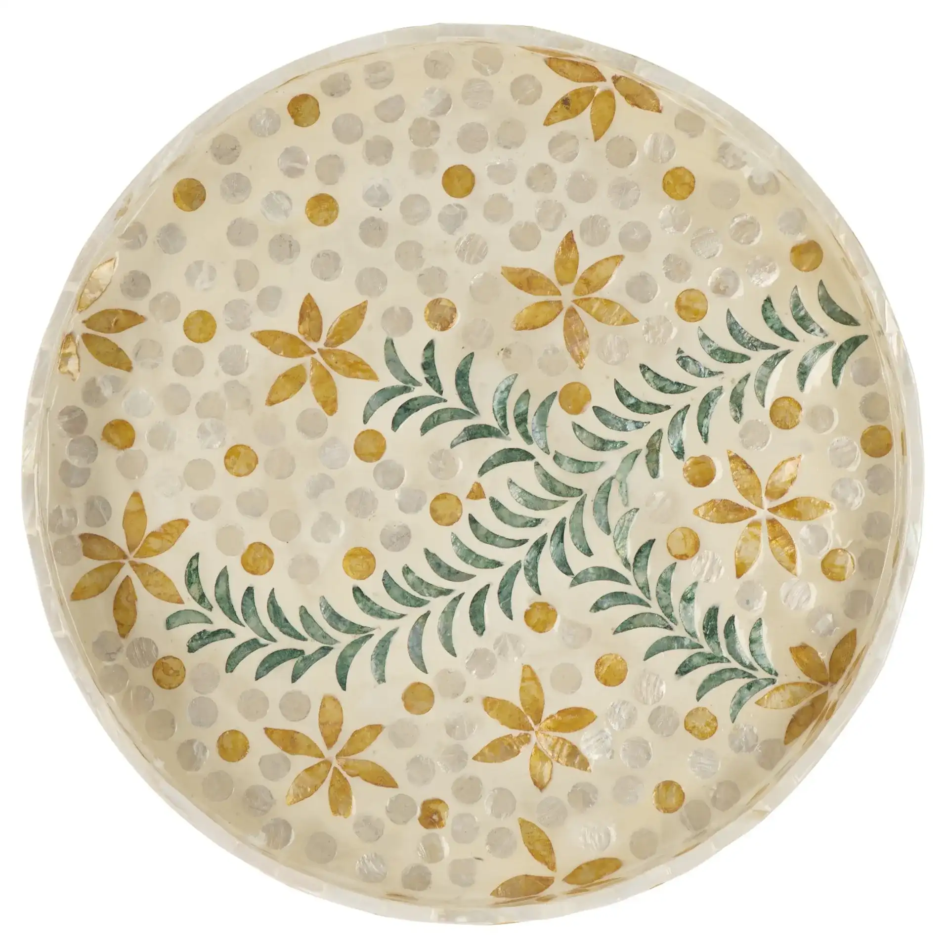 Manuela Accent Table in White / Multi, detail view