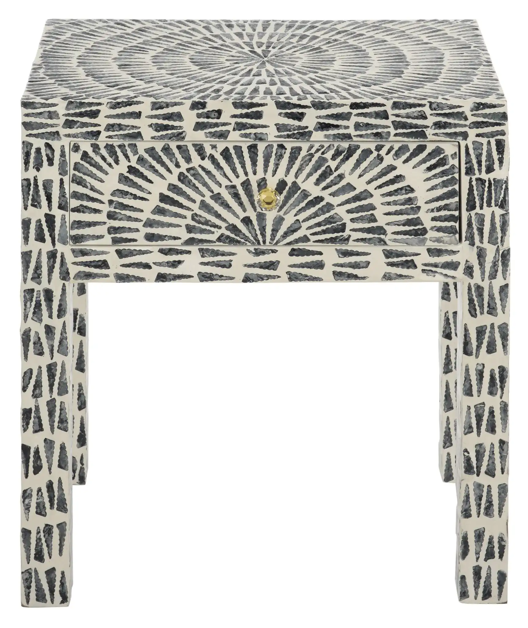 Euan Accent Table with Drawer in Black / White