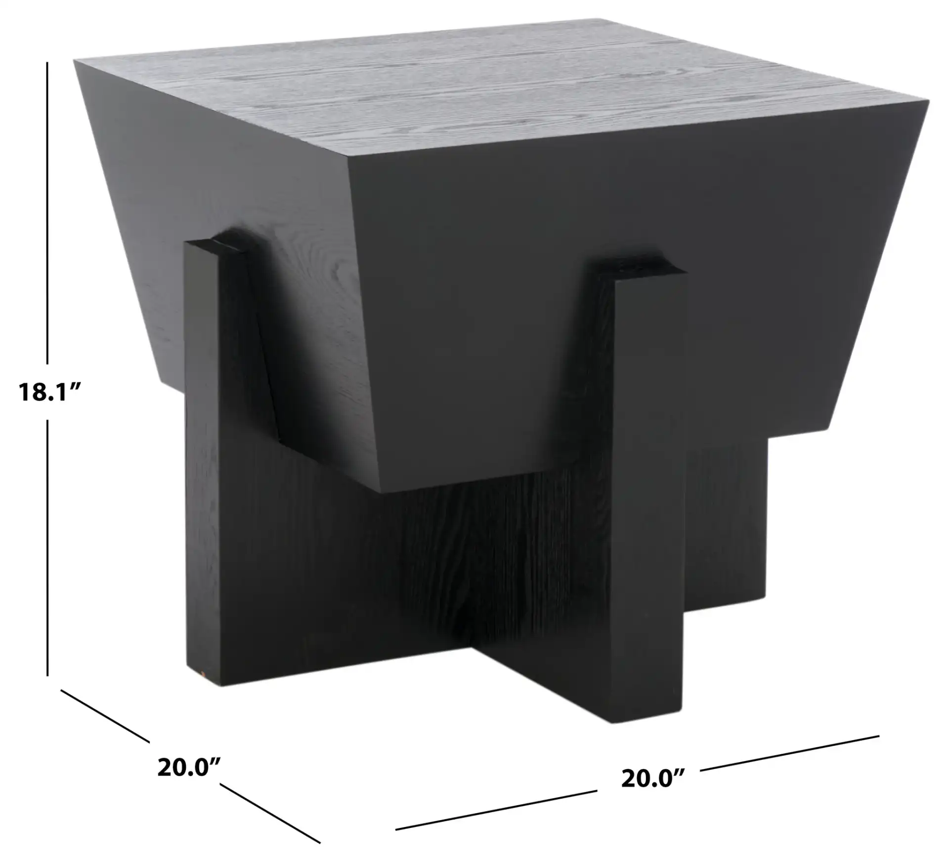Aishu Accent Table in Black, detail view