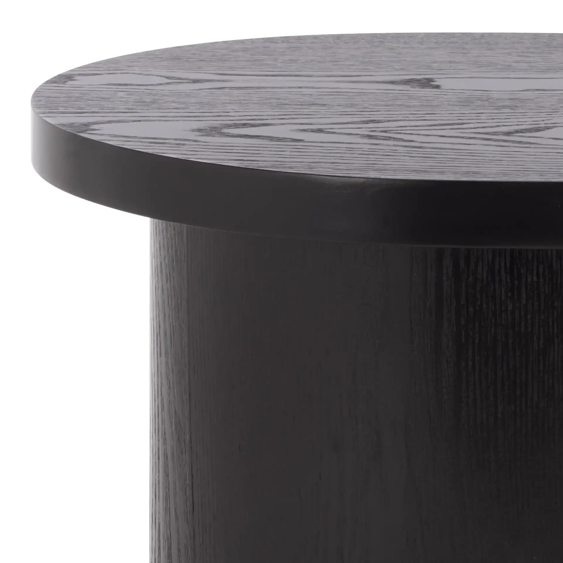 Ekon Round End Table in Black in a styled room