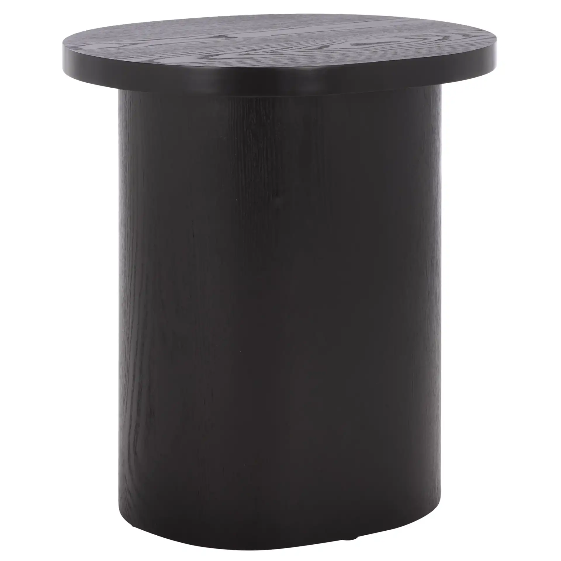 Ekon Round End Table in Black, detail view