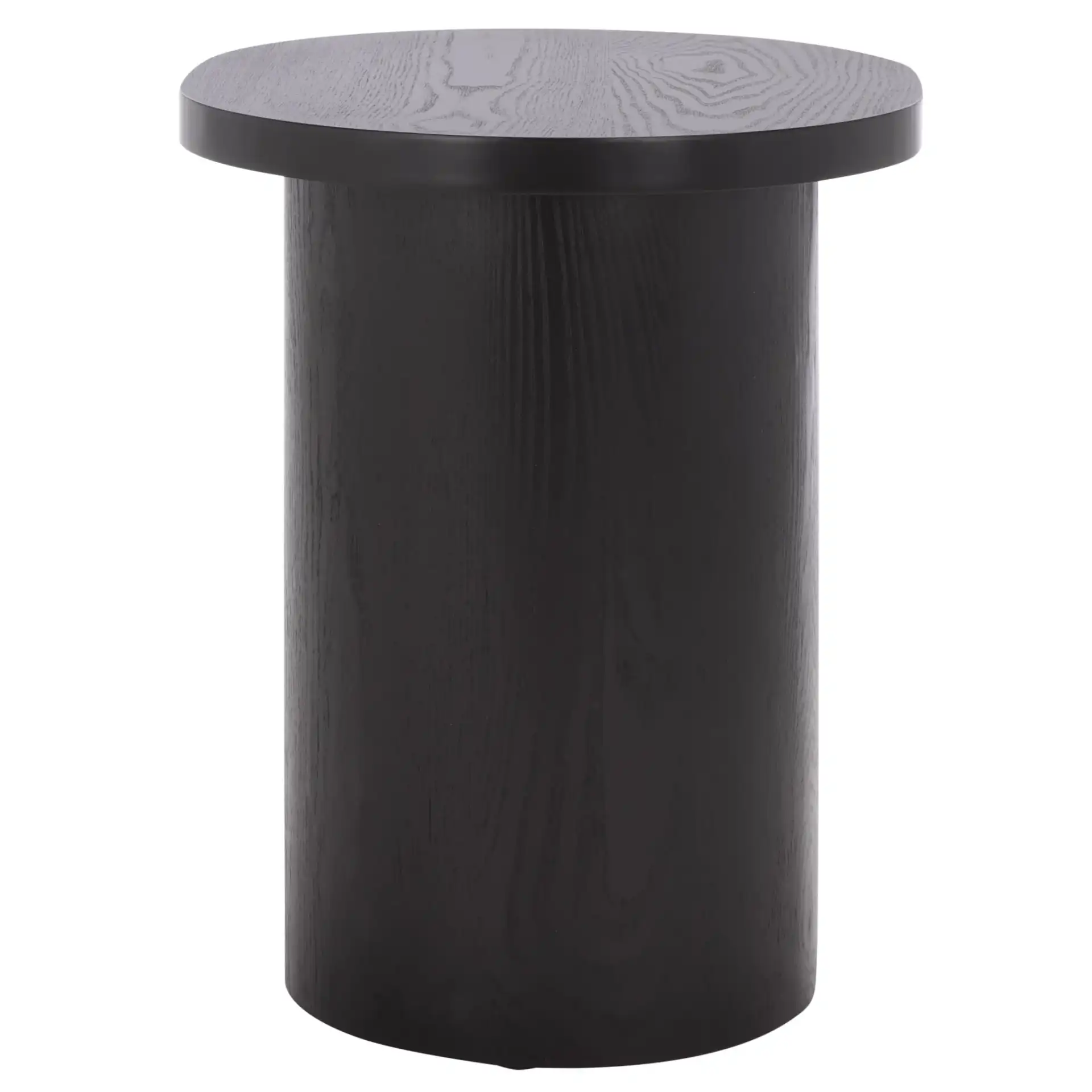 Ekon Round End Table in Black, detail view