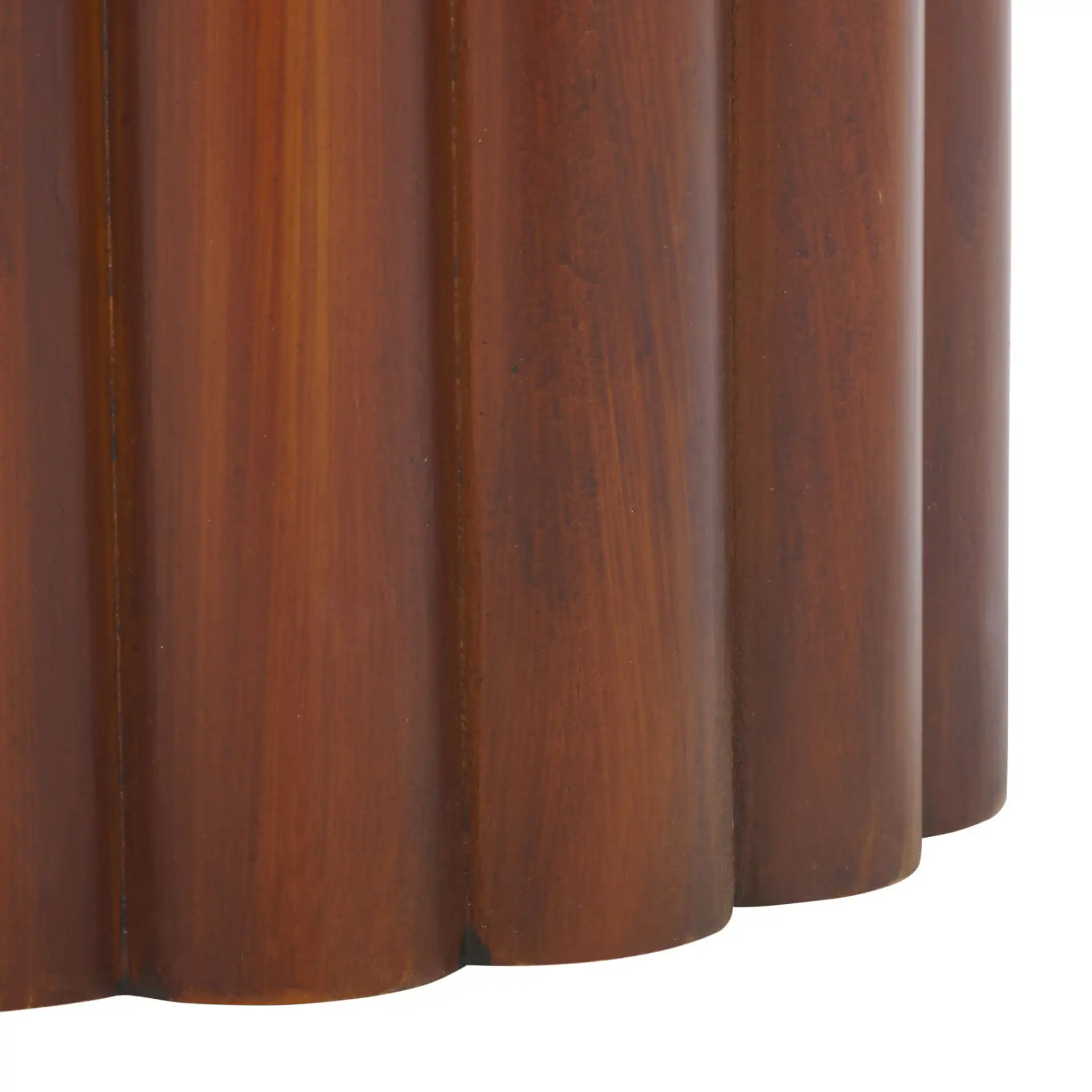 Monka Round End Table in Walnut, detail view