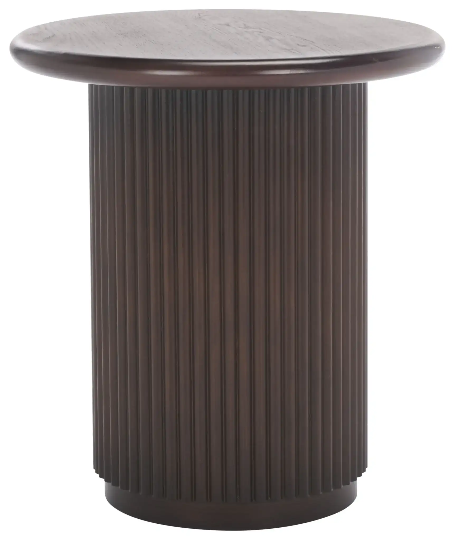 Agami Round Accent Table in Dark Brown