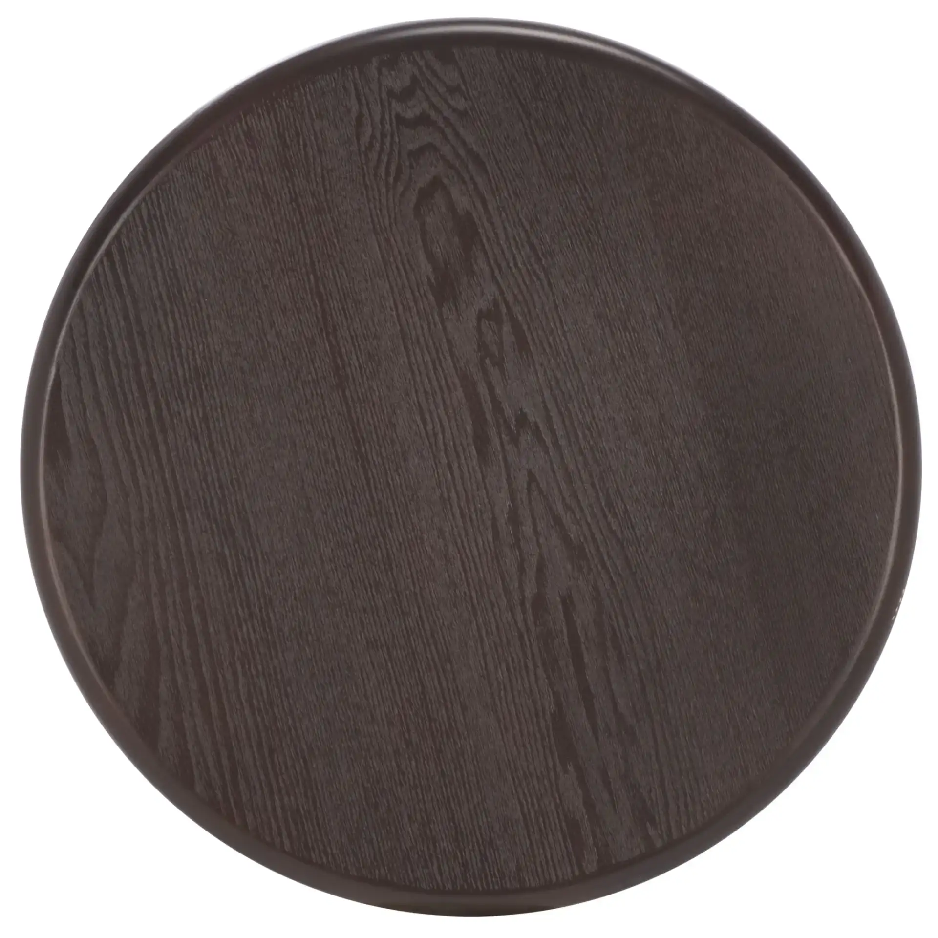 Agami Round Accent Table in Dark Brown, detail view