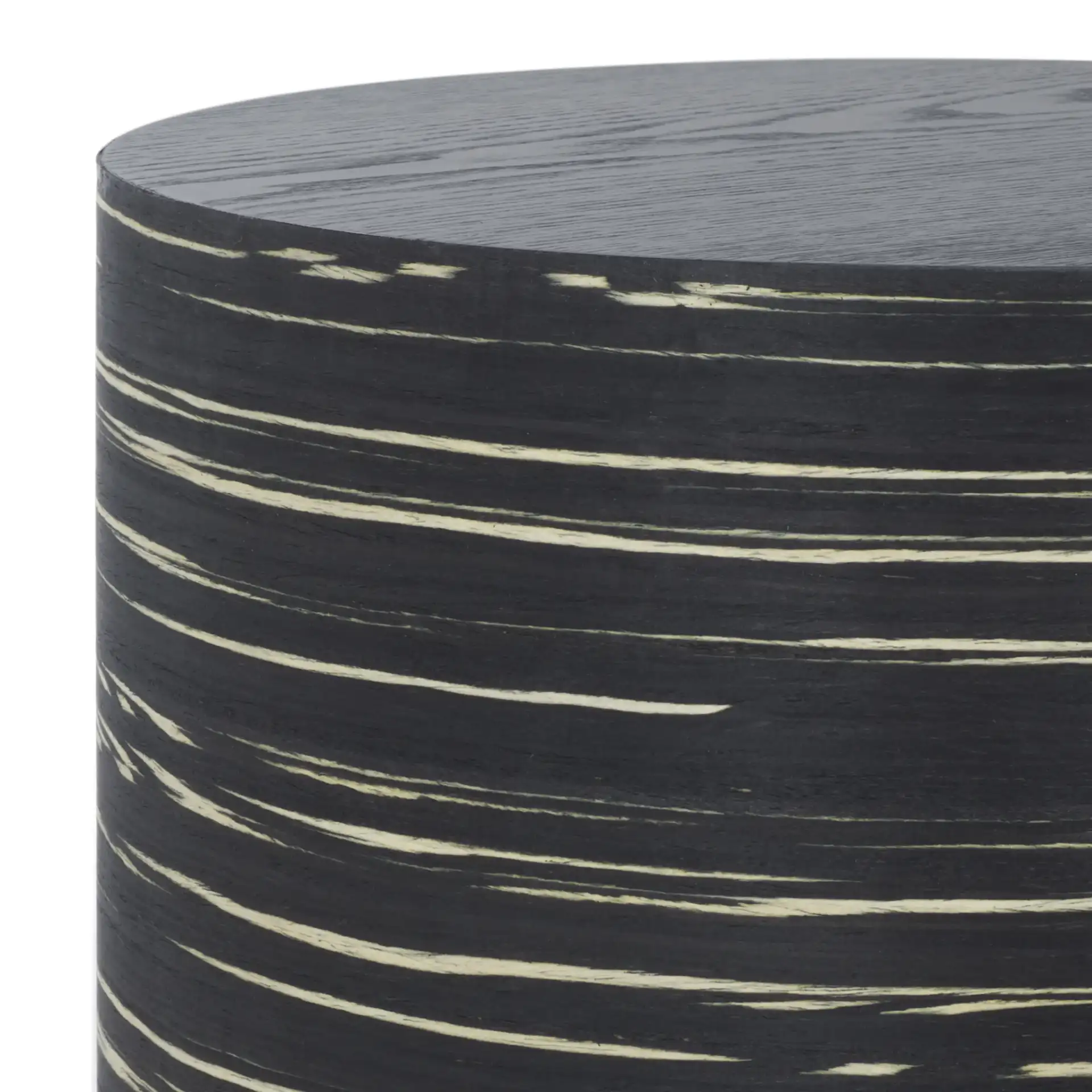 Bahan Round End Table in Black in a styled room