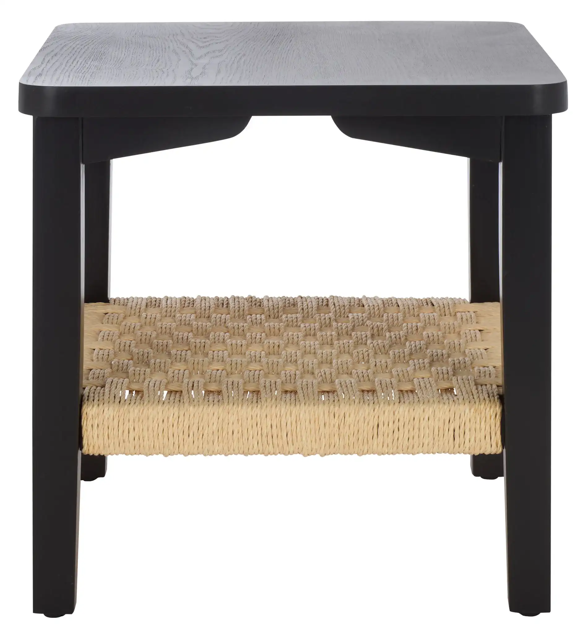 Raki One-Shelf End Table in Black / Natural