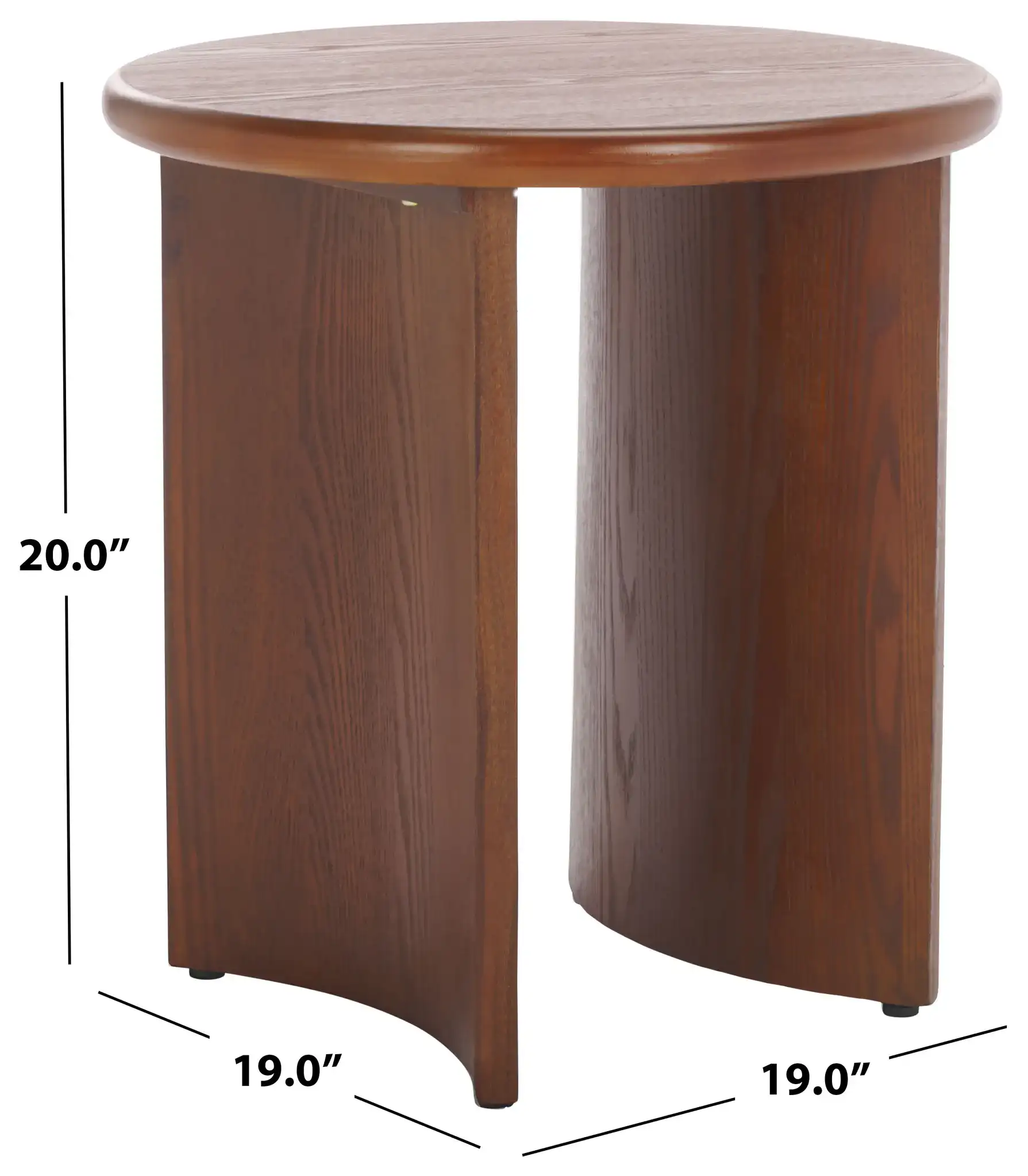 Alanka Round End Table in Black, detail view