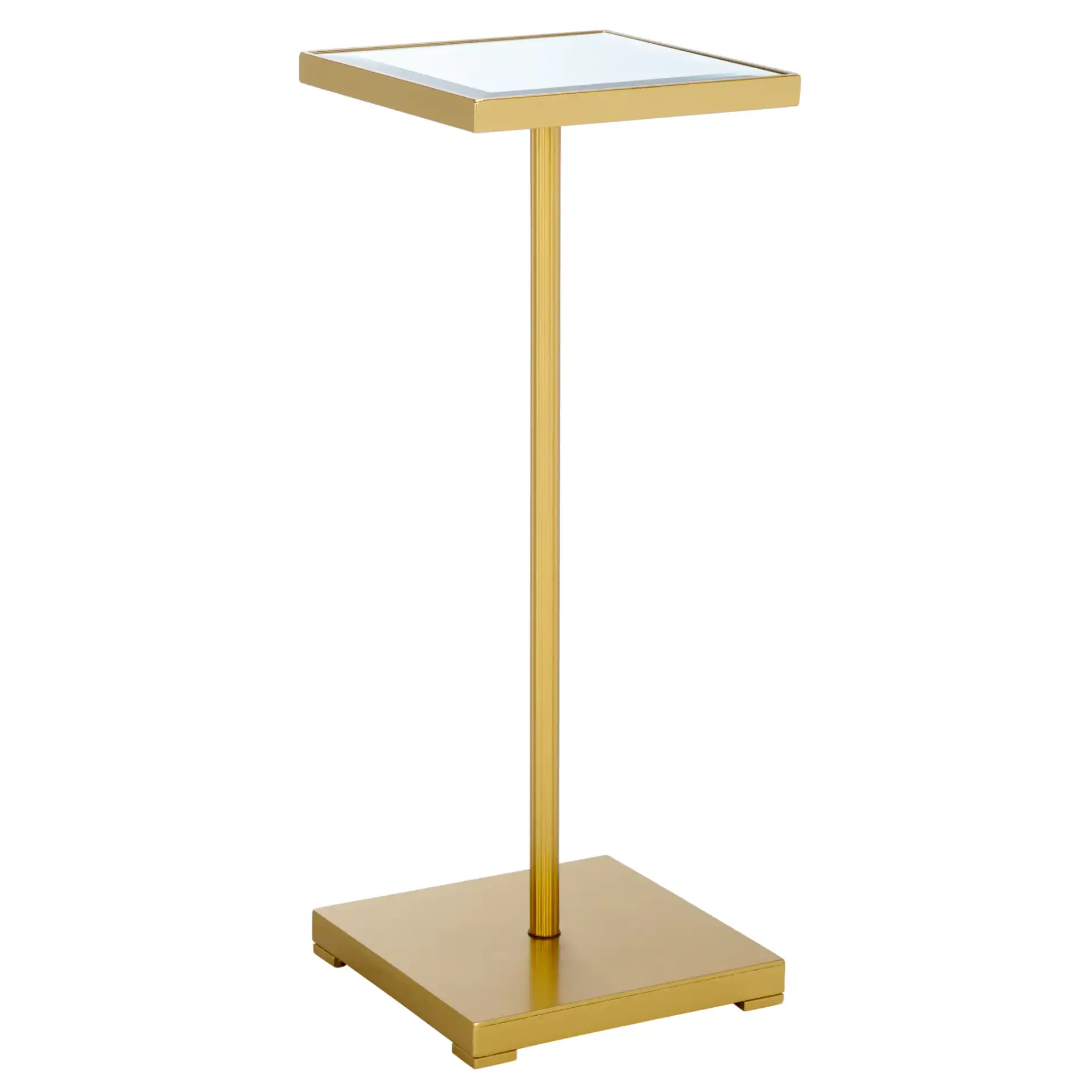 Paku Square Side Table in Gold / Mirror, detail view