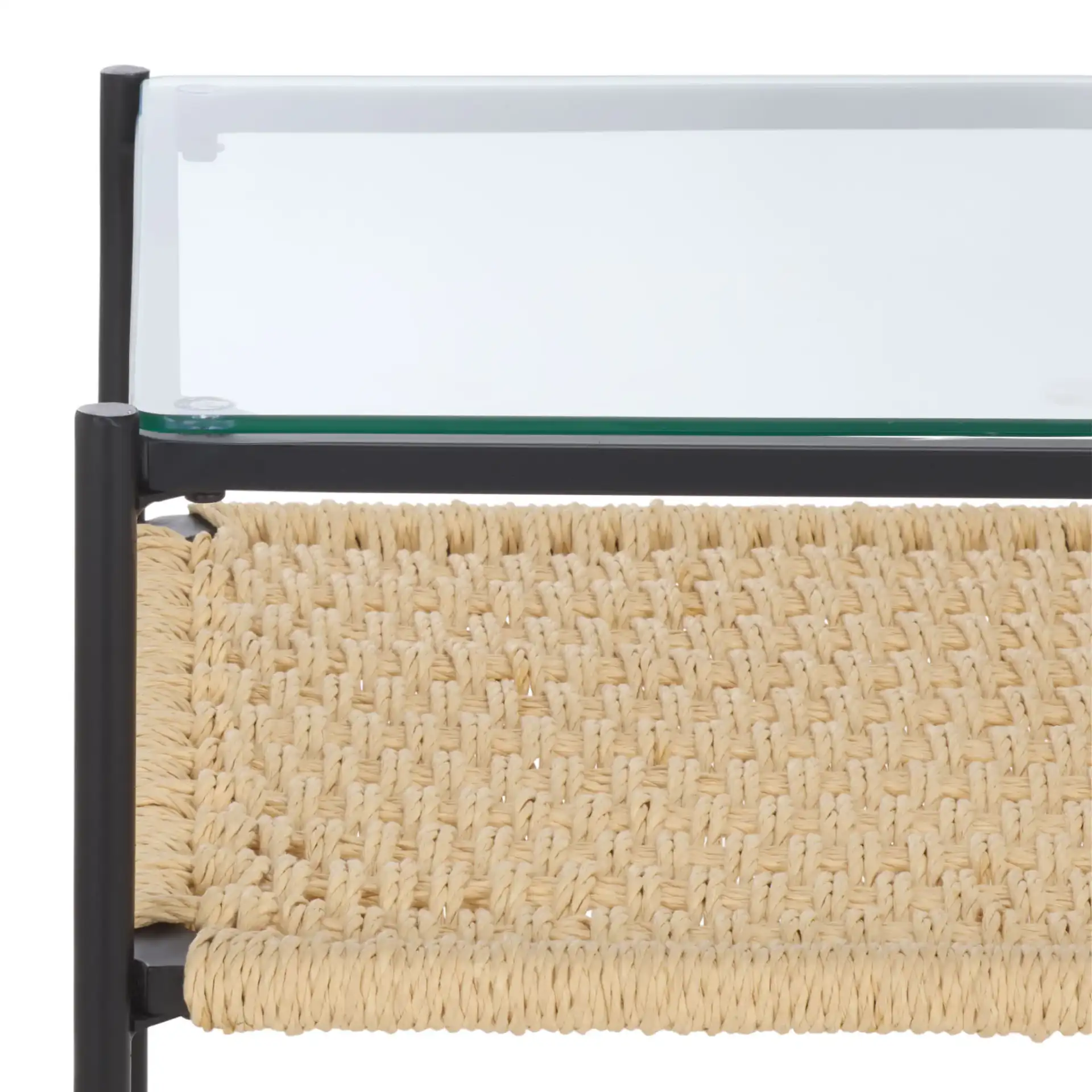 Omaka One-Shelf End Table in Natural / Black in a styled room