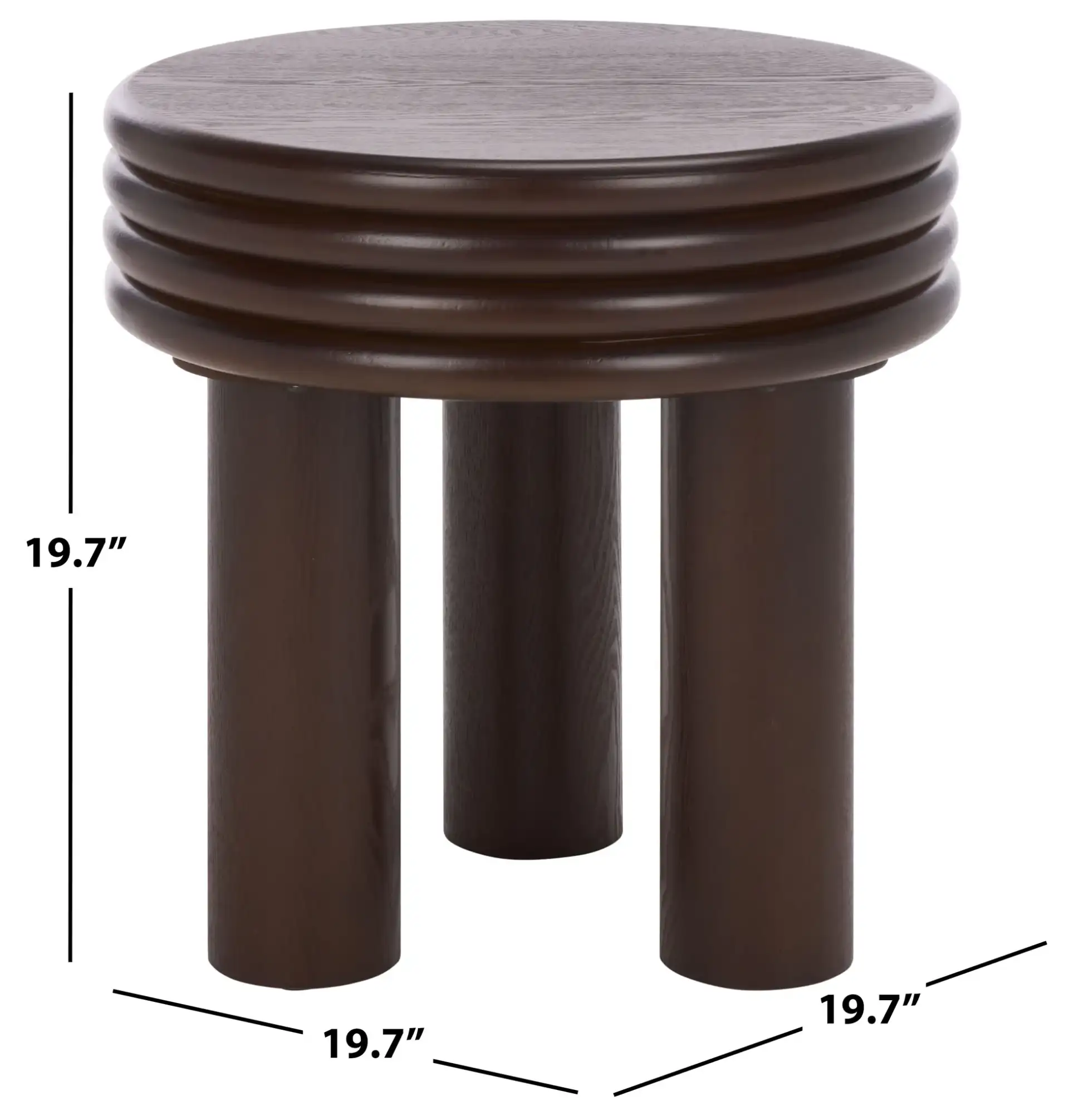 Ohana Accent Table in Dark Brown, detail view
