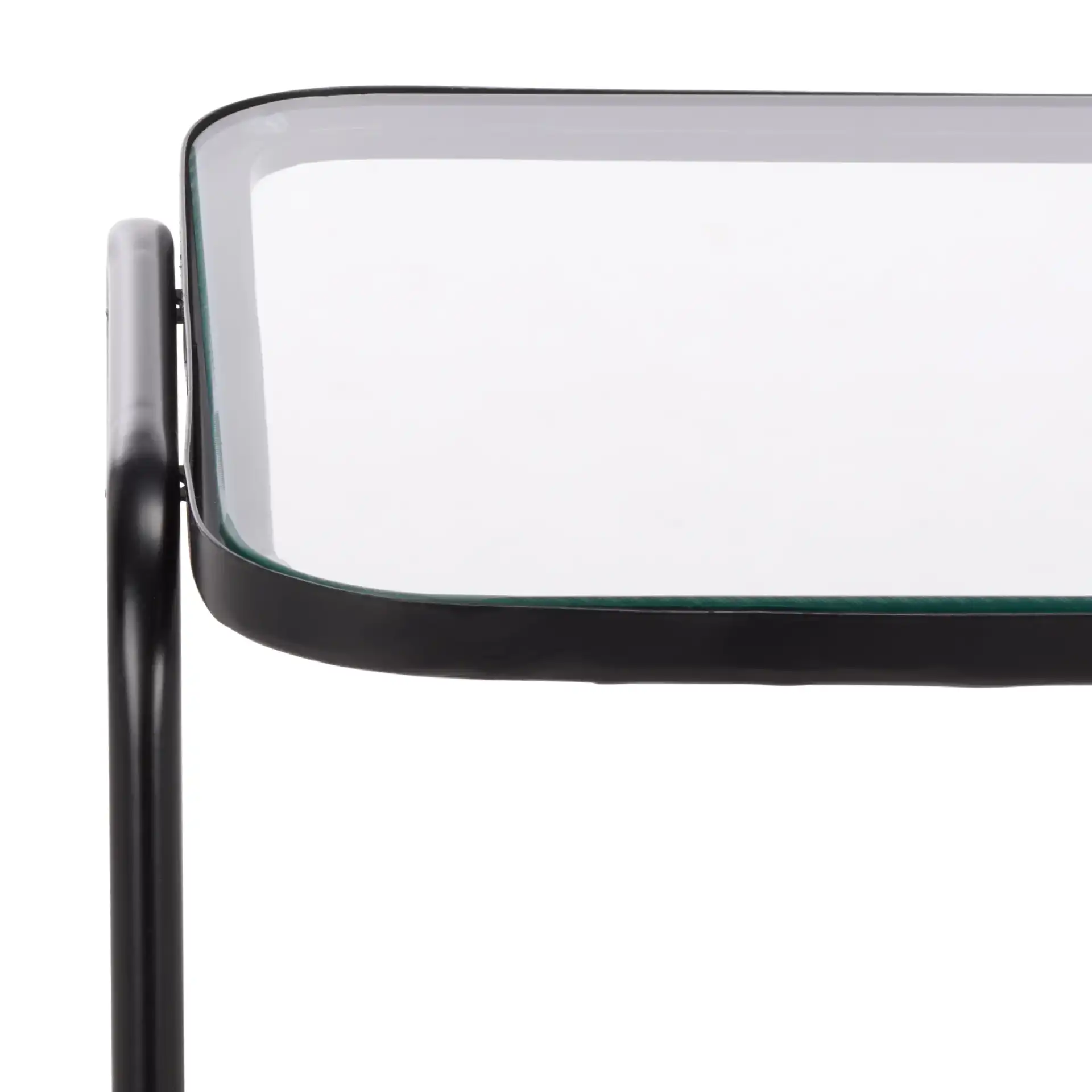 Zunia Two-Tier Accent Table in Black in a styled room