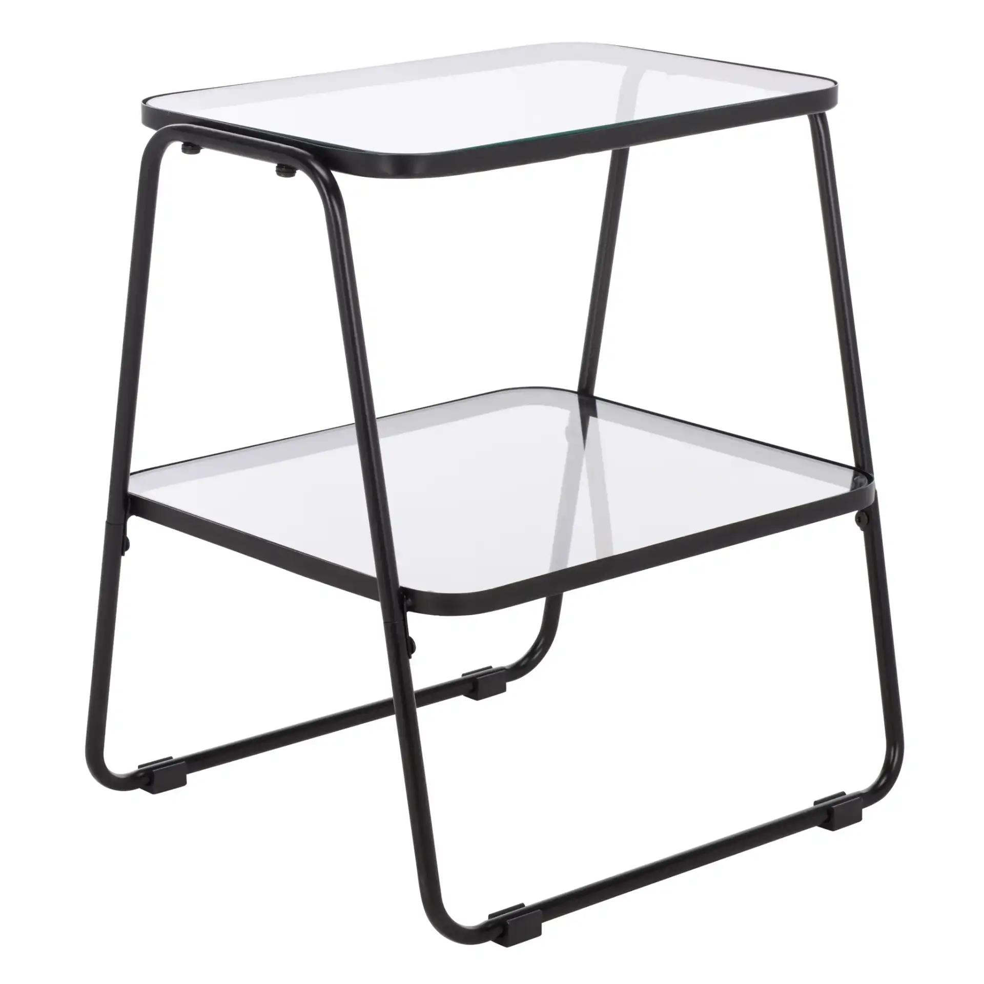 Zunia Two-Tier Accent Table in Black, detail view