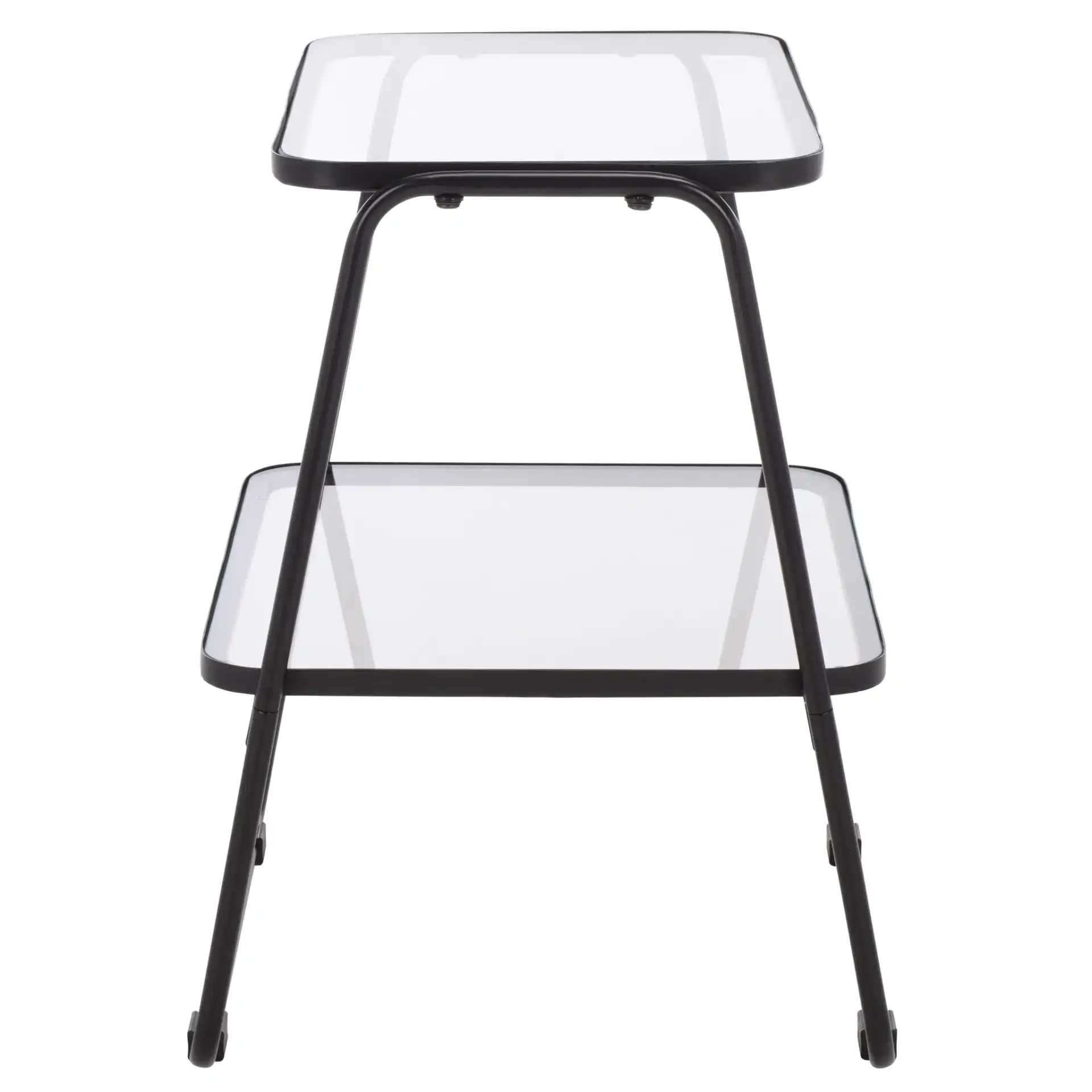Zunia Two-Tier Accent Table in Black, detail view