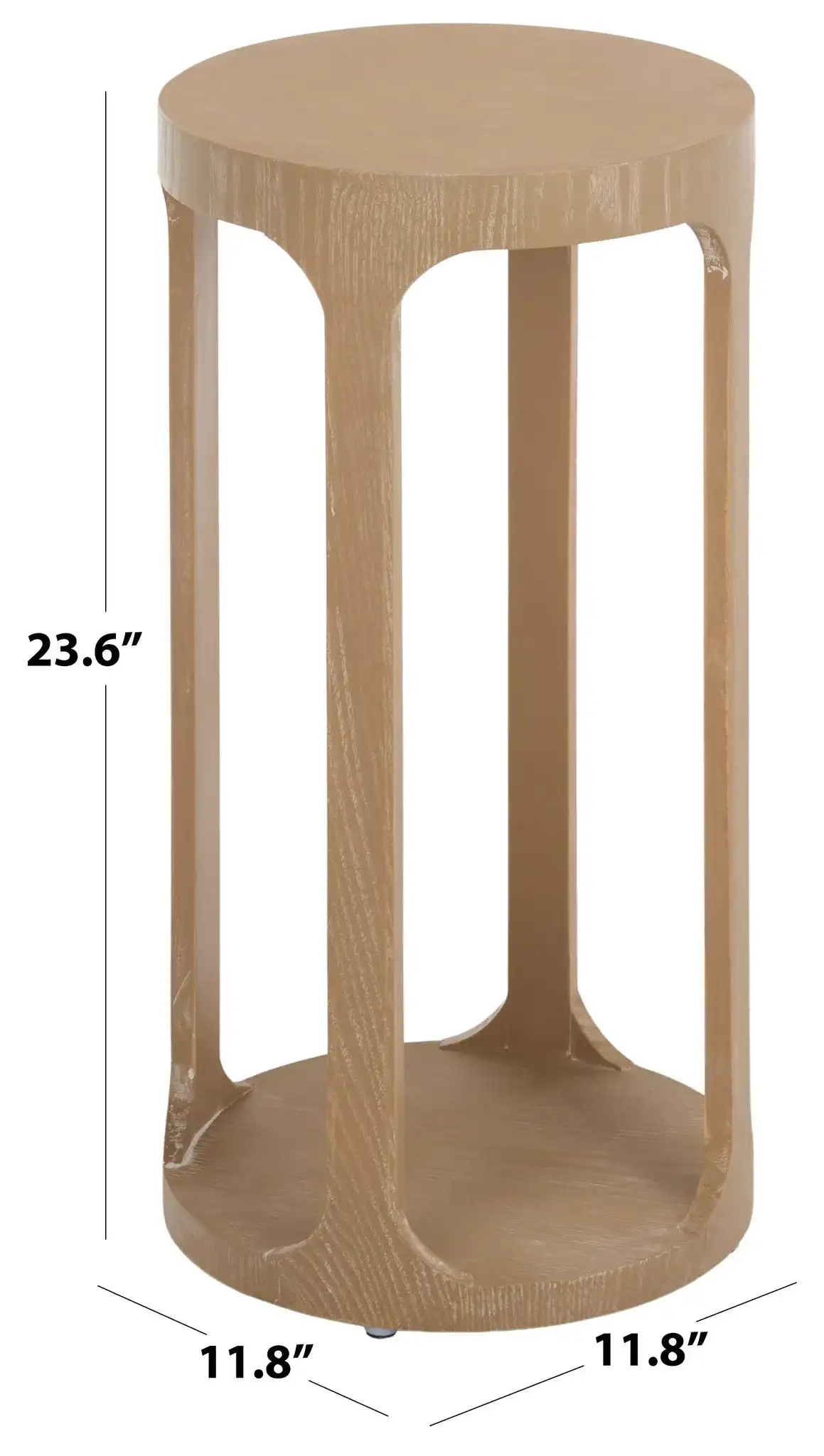 Radix Tall Accent Table in Bleached White, detail view