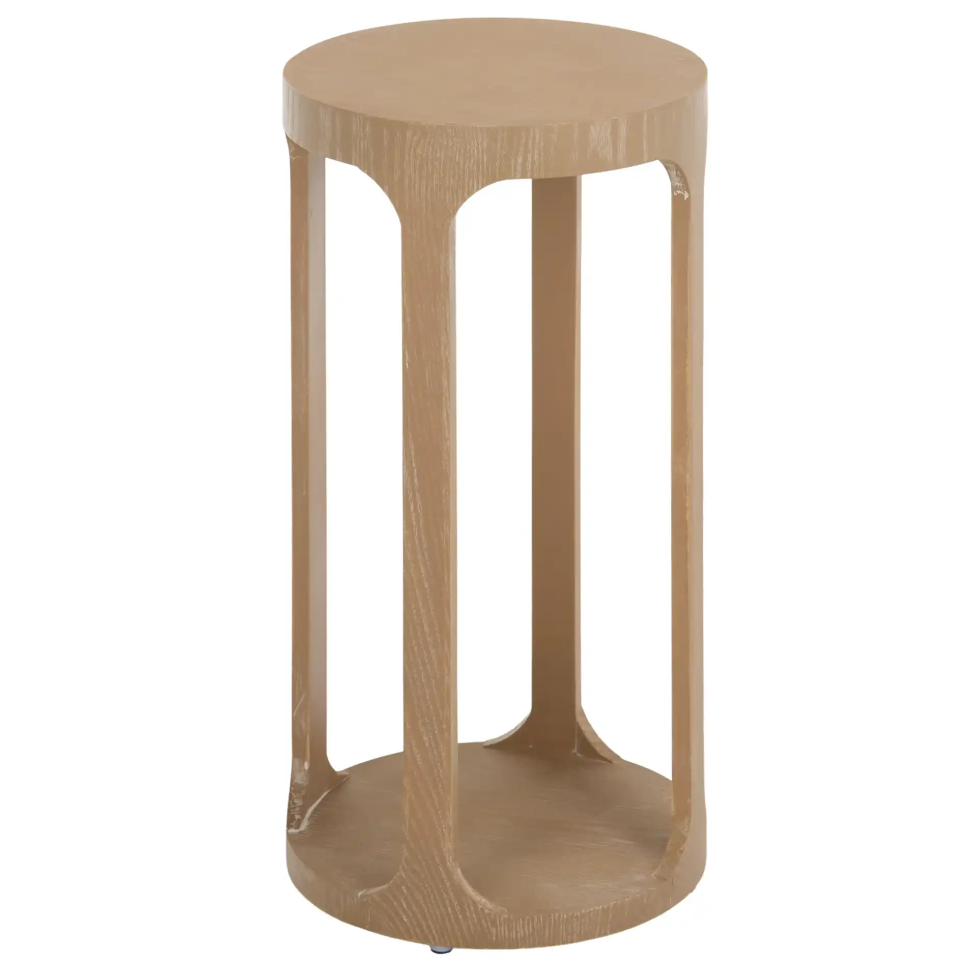 Radix Tall Accent Table in Bleached White, detail view