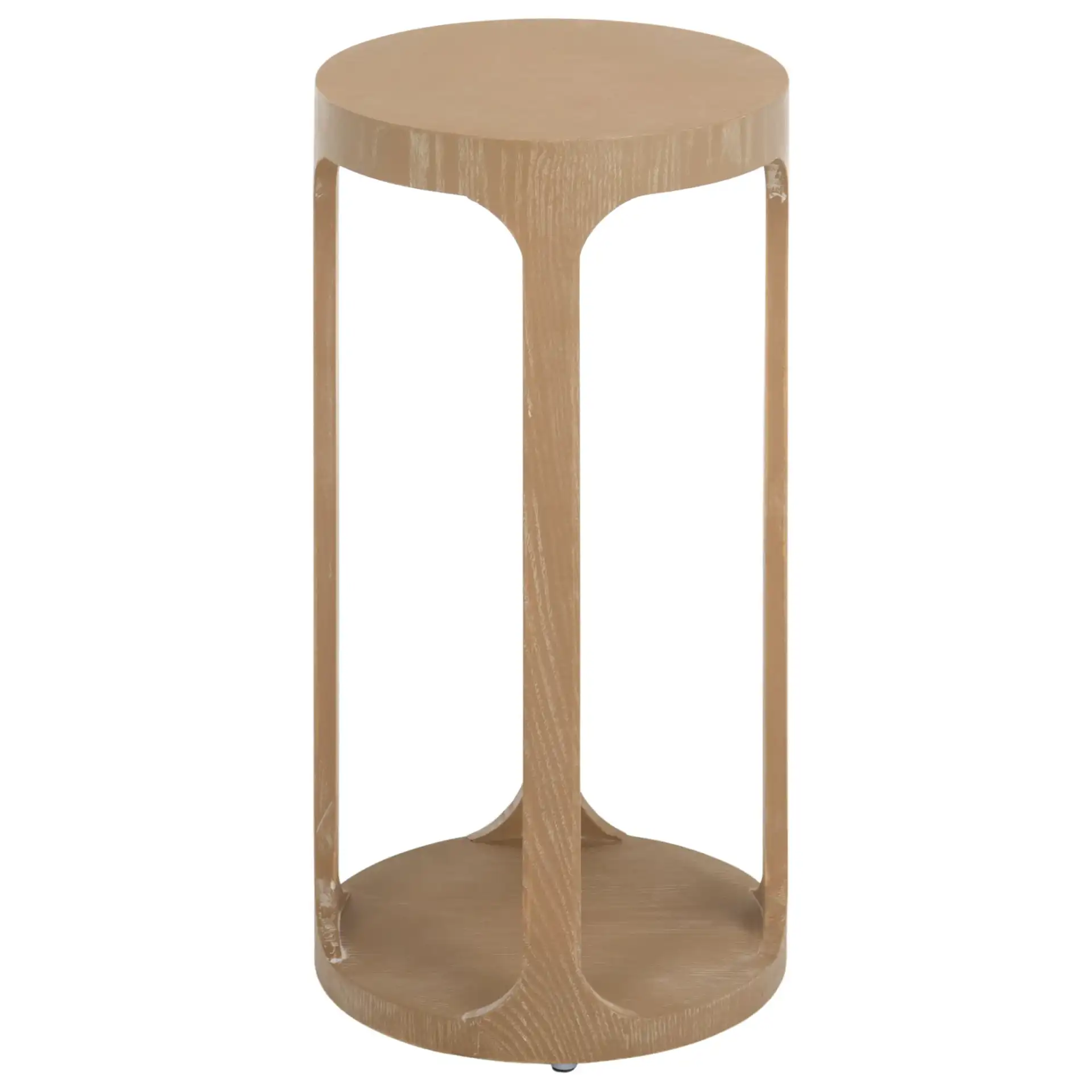 Radix Tall Accent Table in Bleached White, detail view