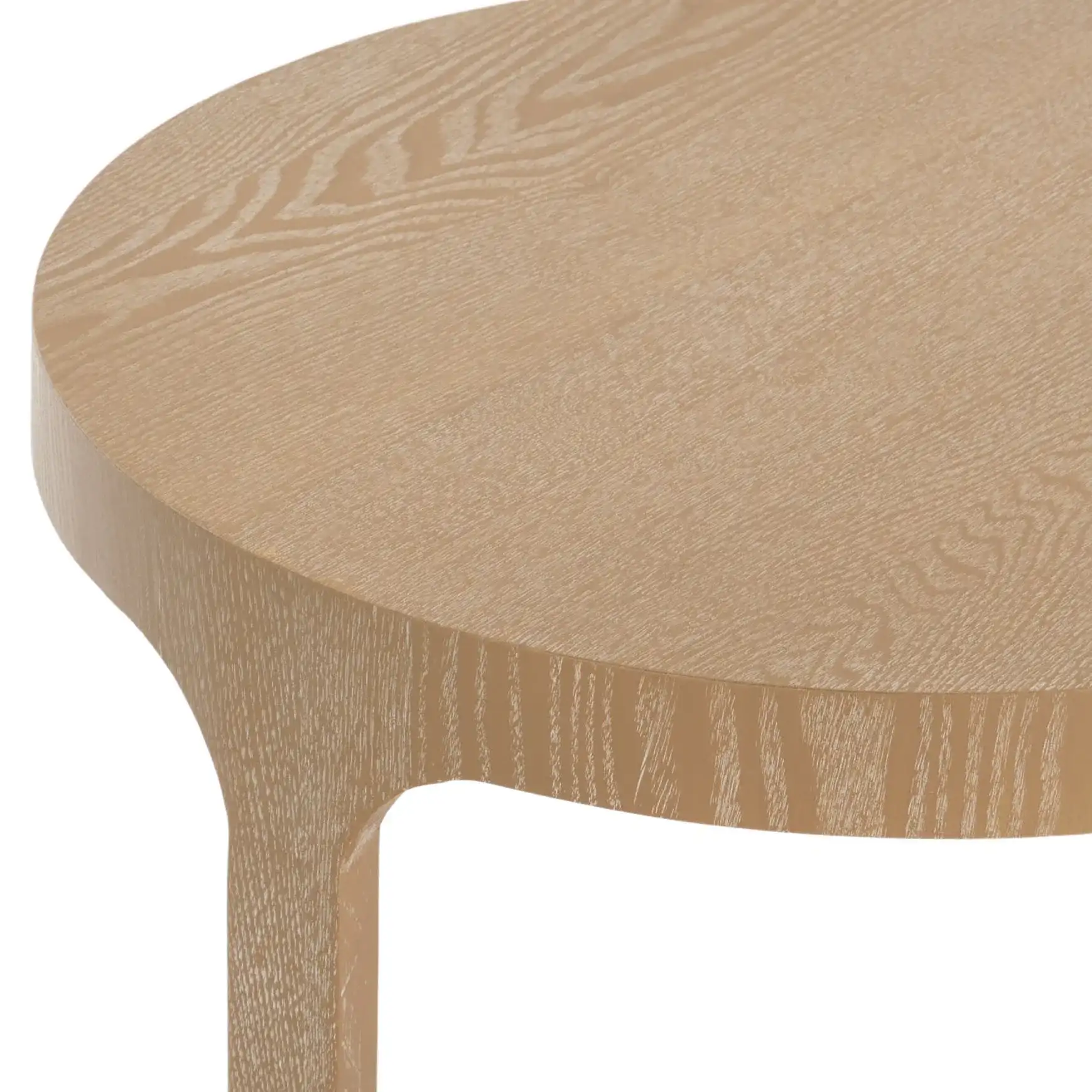 Radix Round Accent Table in Bleached White in a styled room