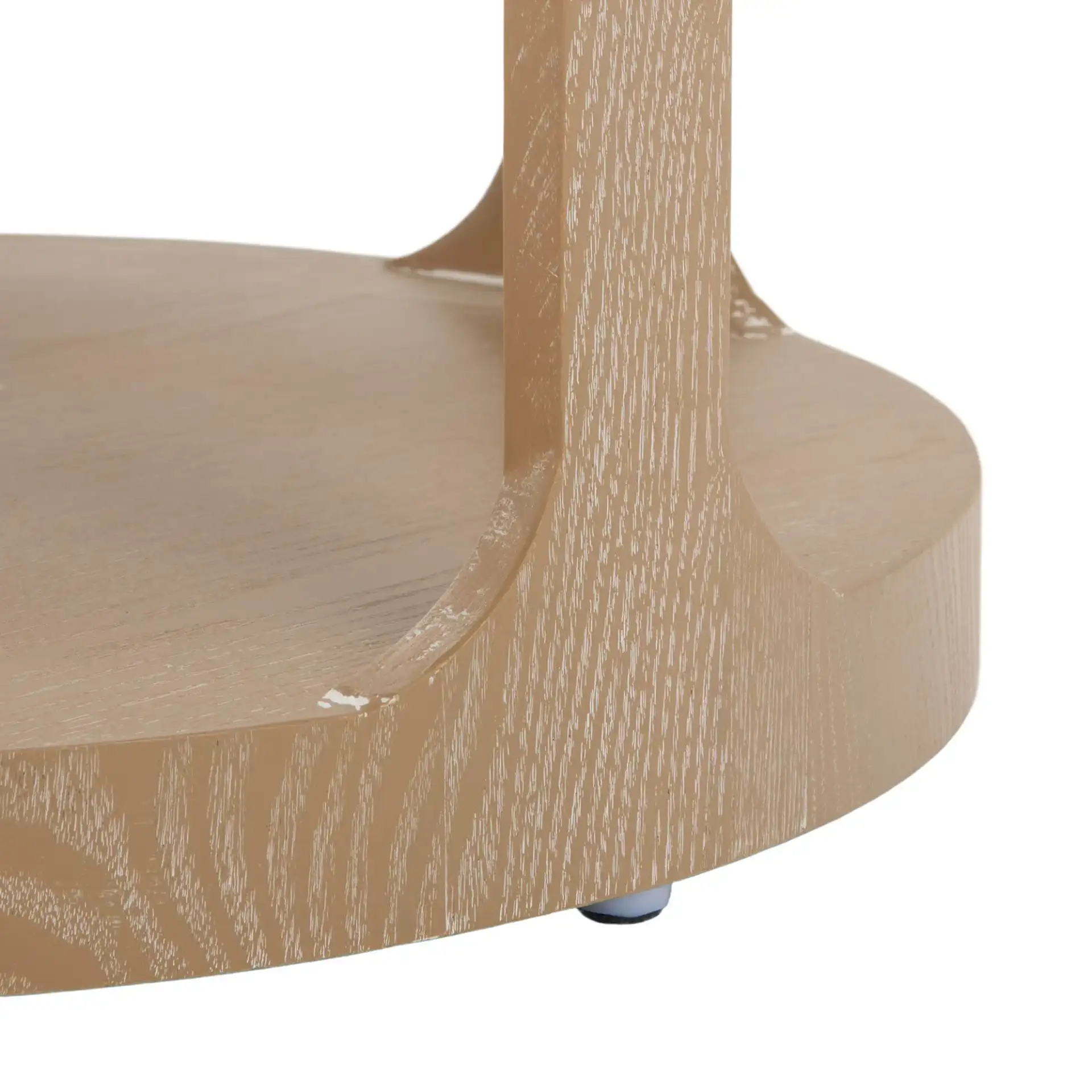 Radix Round Accent Table in Bleached White, detail view